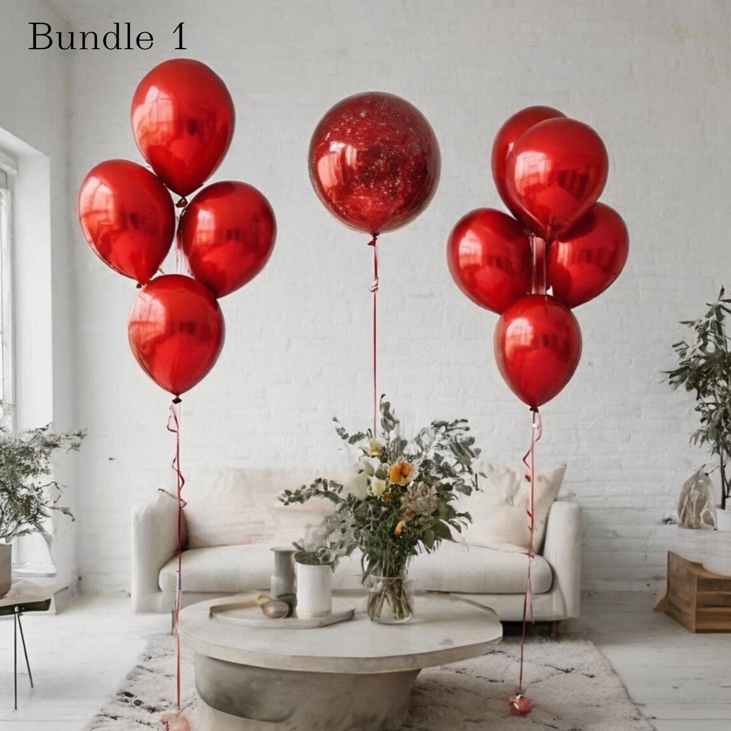 Red Balloon Bouquet: Valentine's Day Party Garland, Made in USA