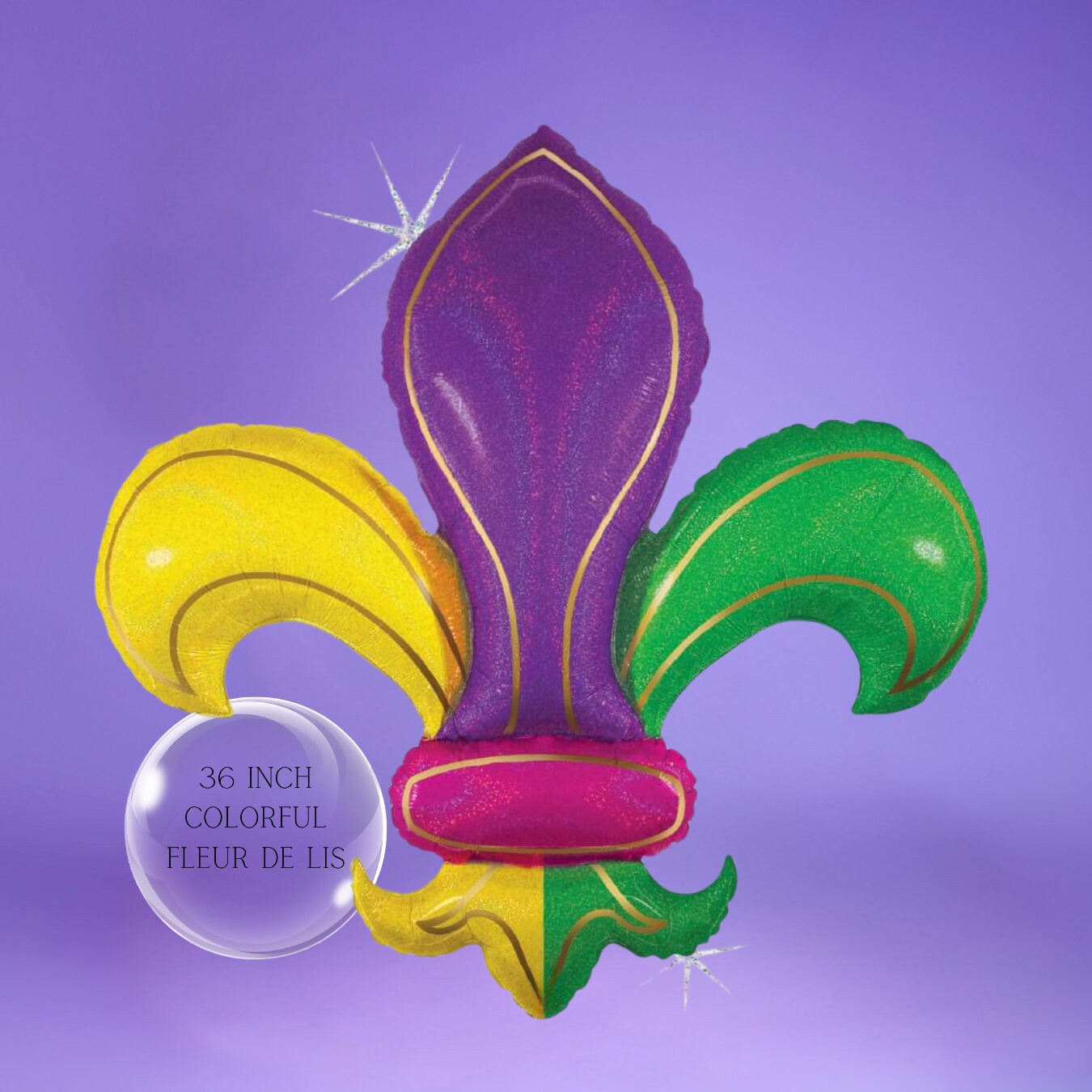 Mardi Gras Mask Balloon Bouquet: Purple & Gold Party Decorations