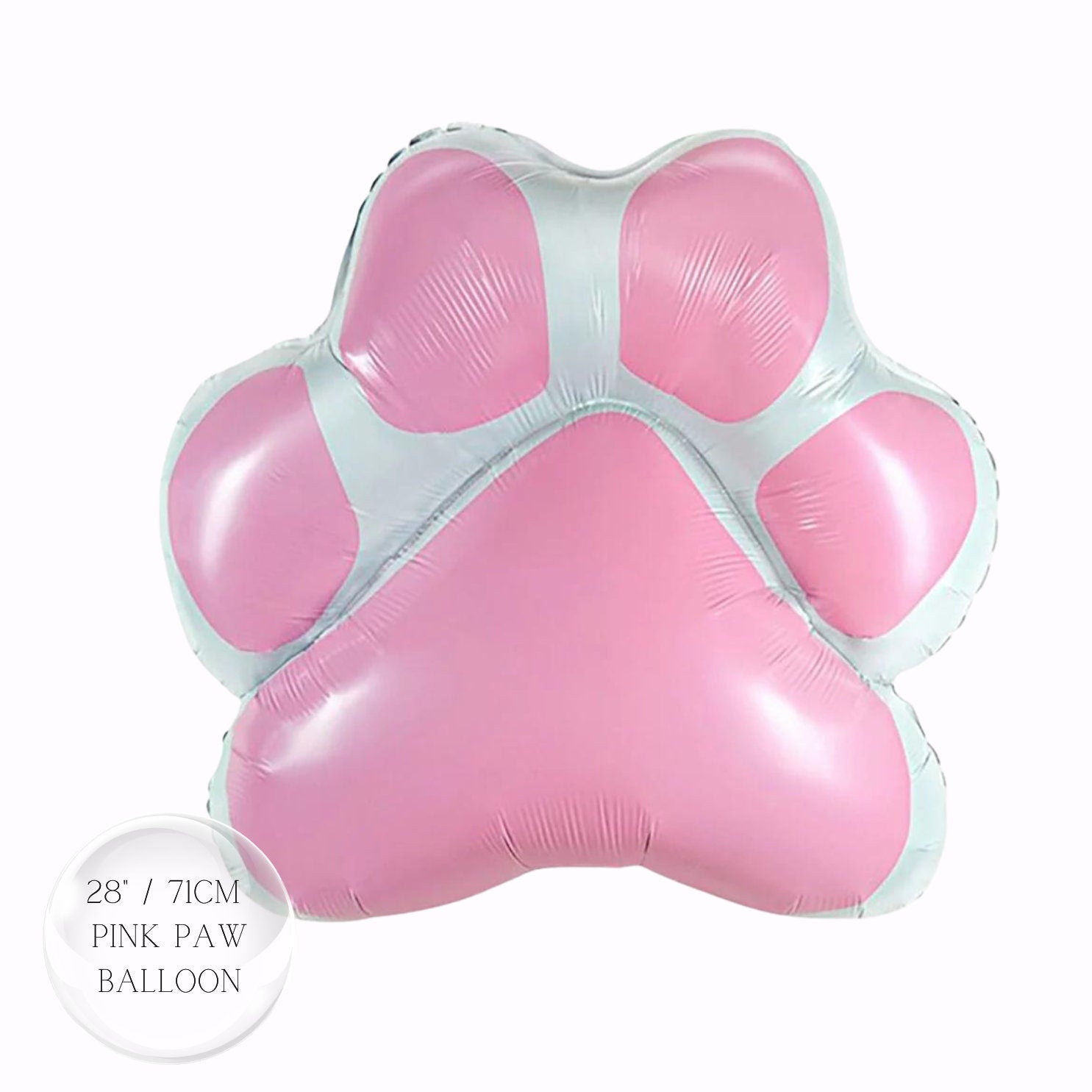 Pink Paw Balloon: 28" Foil Mylar Party Decoration