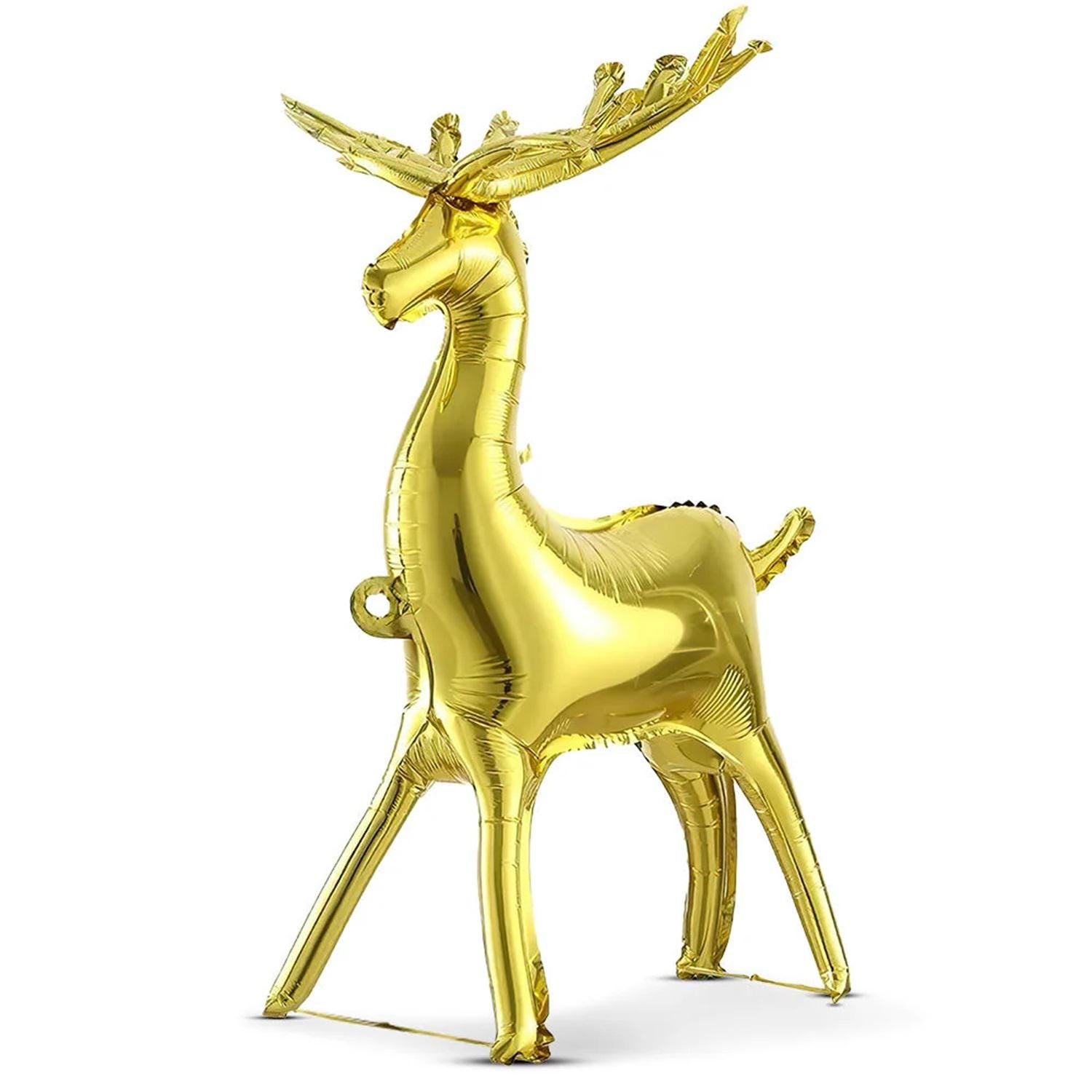 Gold 3D Reindeer Balloon: Christmas Winter Decor