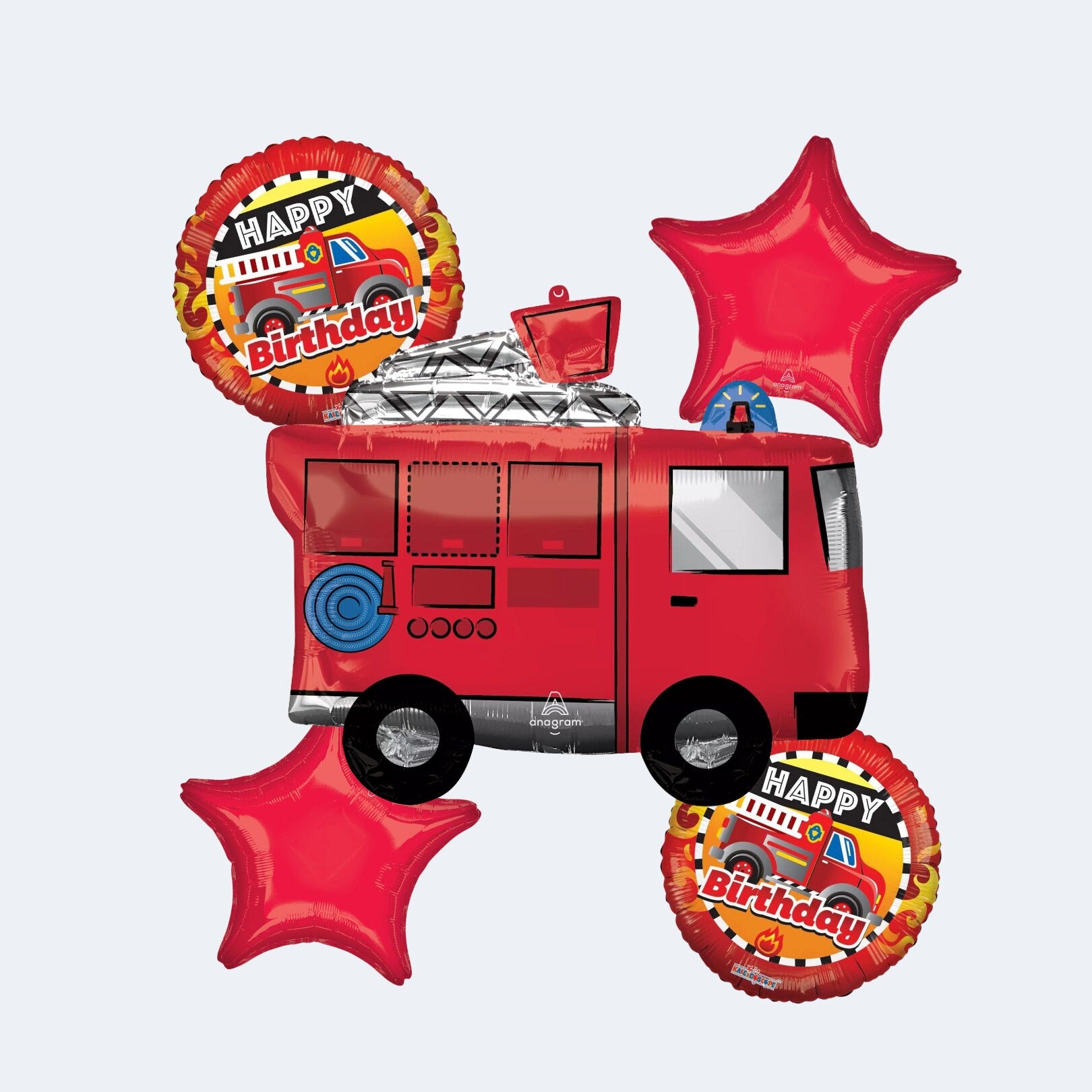 Fire Truck Birthday Balloons: First Responders Party Decor