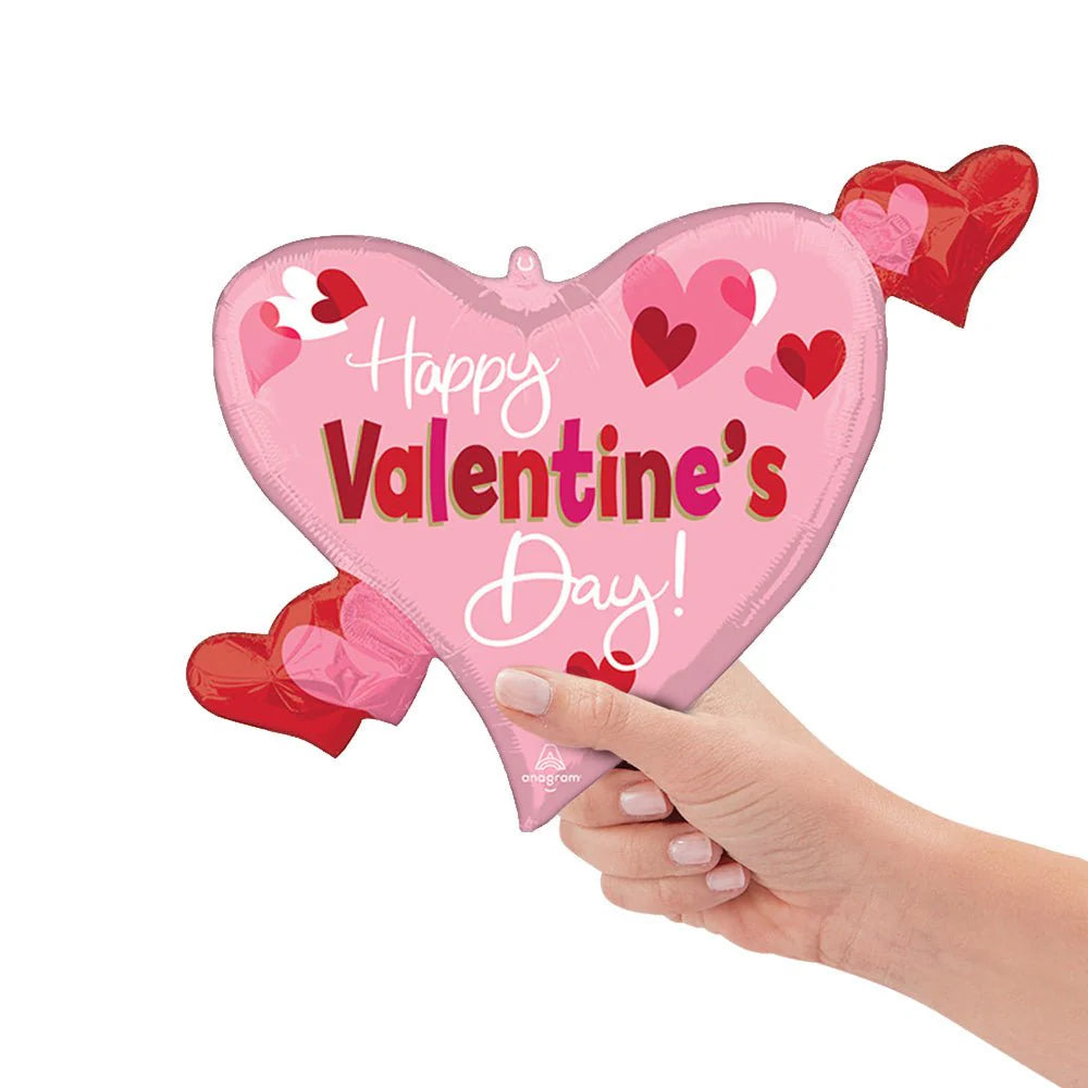 HAPPY VALENTINE'S DAY PLAYFUL SWIRLY HEART MINI SHAPE (AIR FILL ONLY)