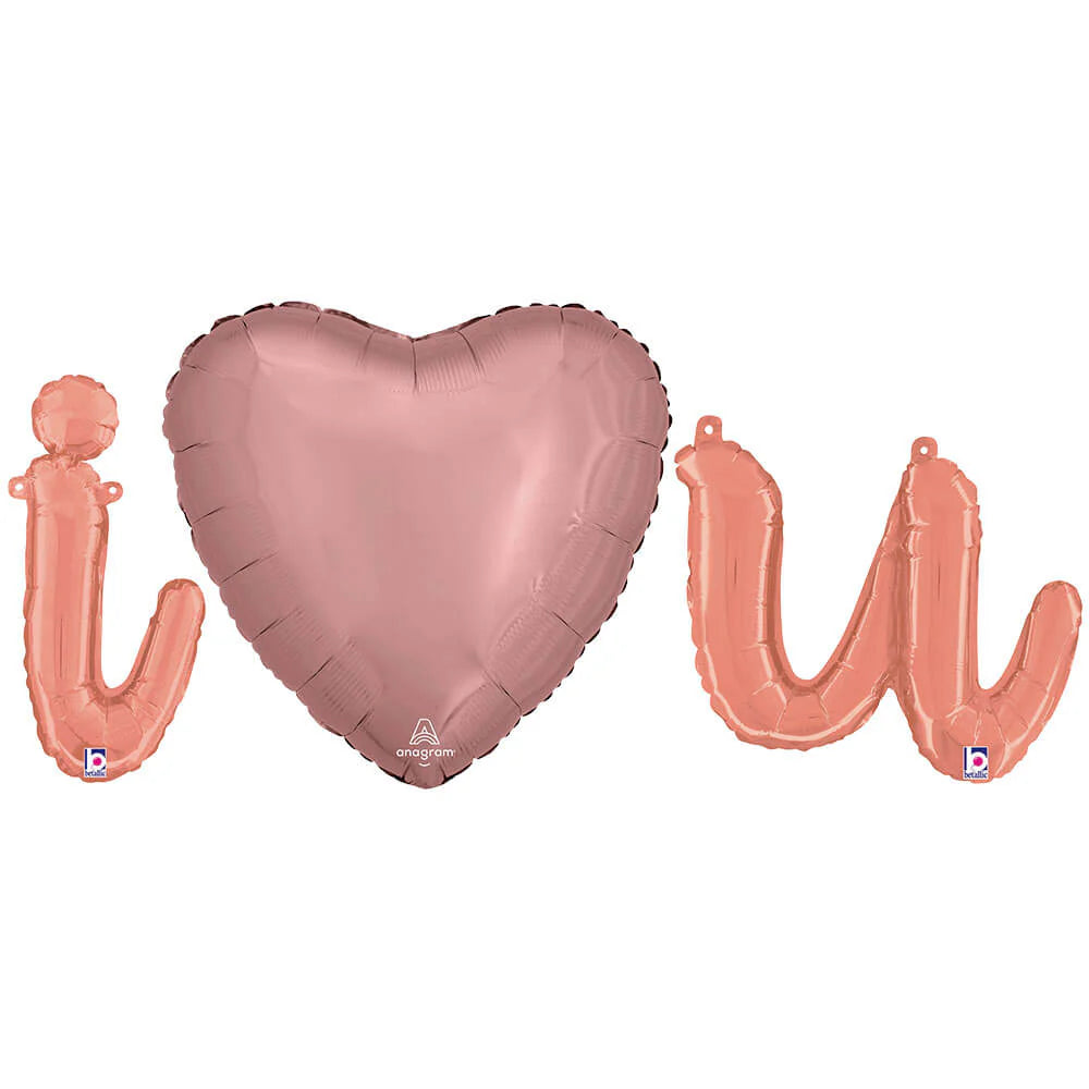 I (HEART) U - BETALLIC SCRIPT LETTERS KIT (AIR-FILL ONLY)