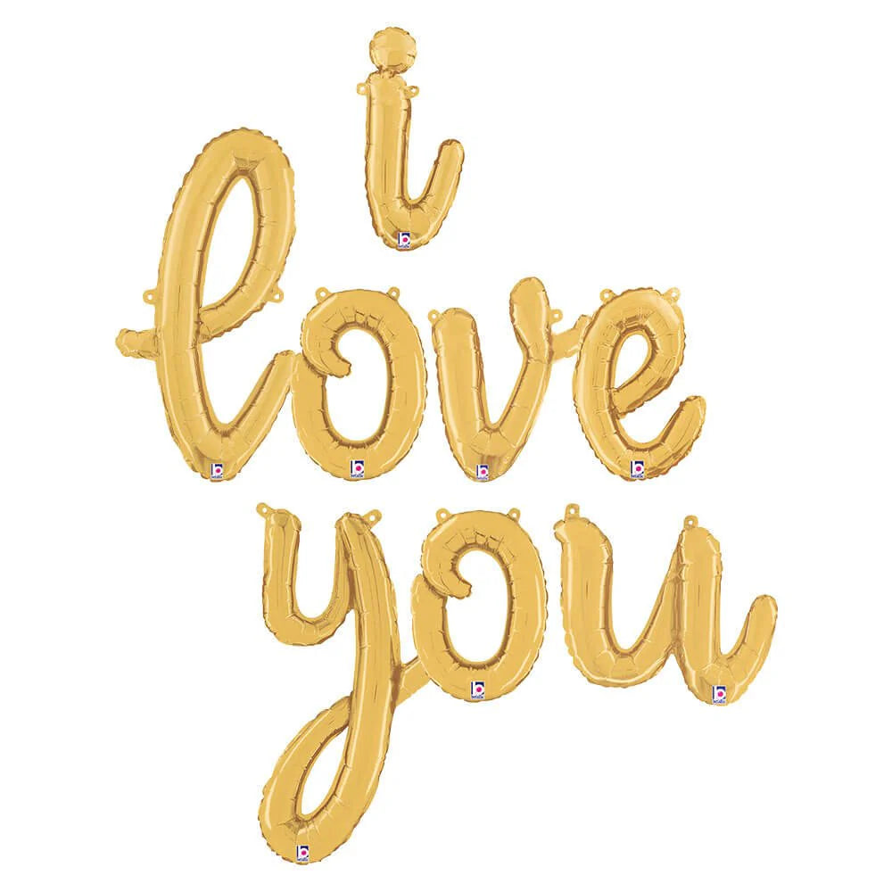 I LOVE YOU - BETALLIC SCRIPT LETTERS KIT (AIR-FILL ONLY)
