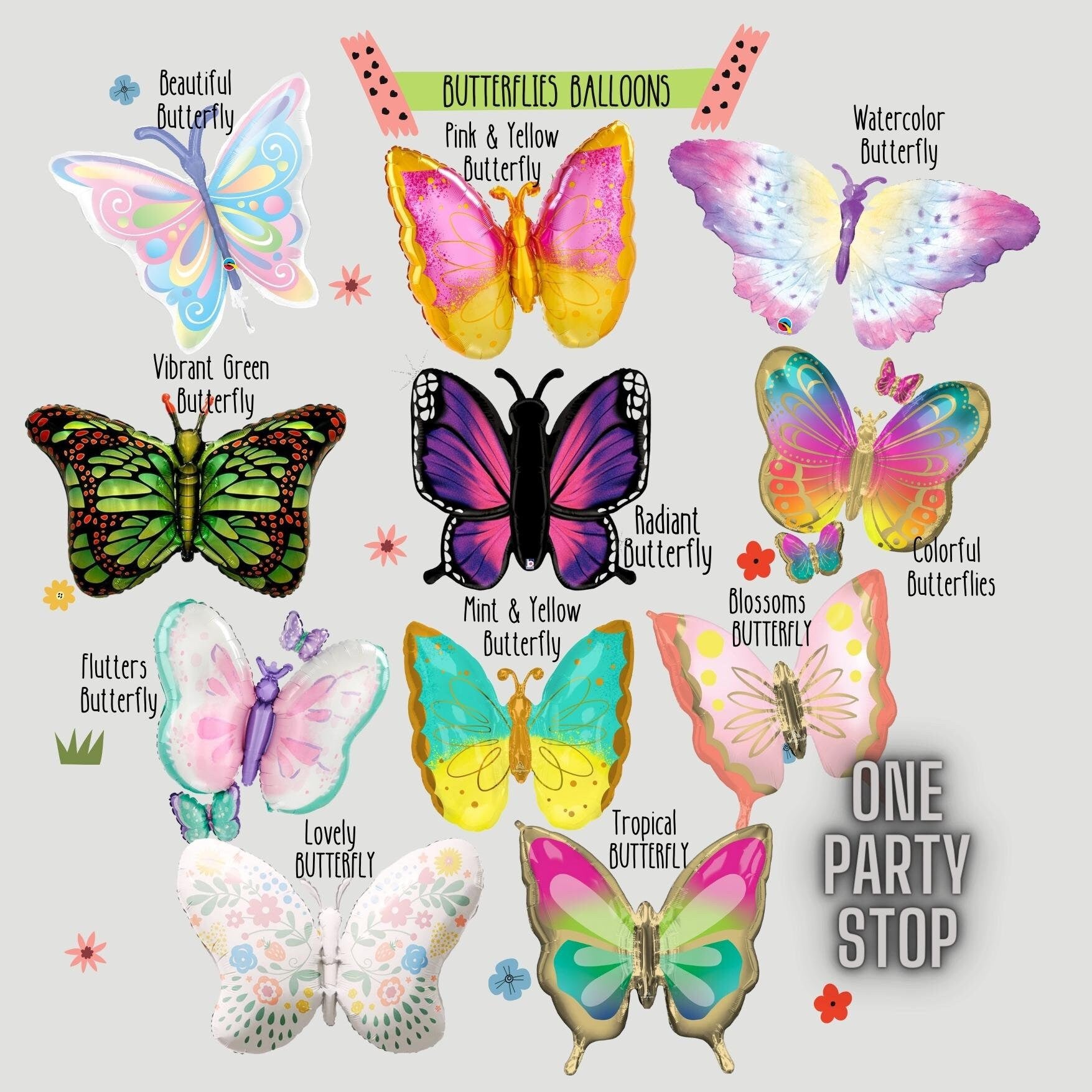 Butterfly Airloonz | Butterfly Foil Balloons | Pastel Butterfly | Girls Birthday Party Decor | Pastel Birthday Balloons | Butterfly Birthday