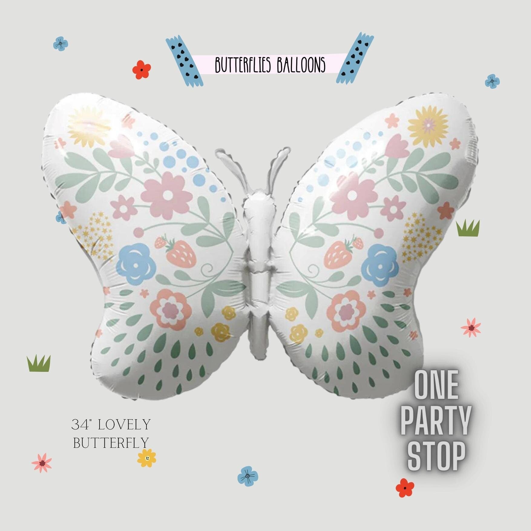 Butterfly Airloonz | Butterfly Foil Balloons | Pastel Butterfly | Girls Birthday Party Decor | Pastel Birthday Balloons | Butterfly Birthday