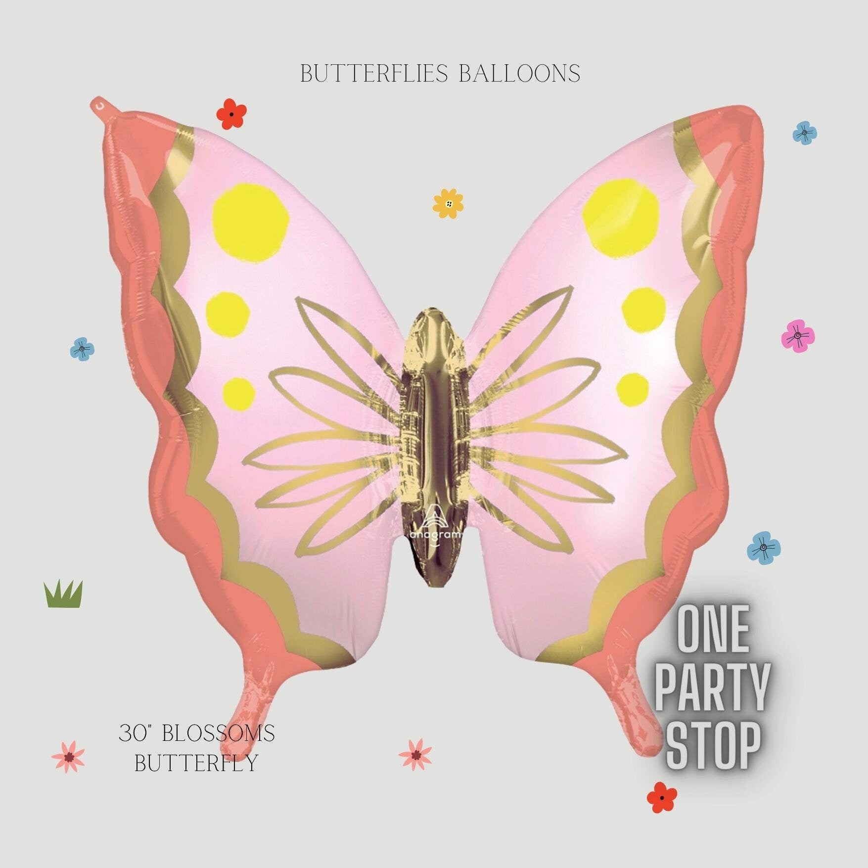 Butterfly Airloonz | Butterfly Foil Balloons | Pastel Butterfly | Girls Birthday Party Decor | Pastel Birthday Balloons | Butterfly Birthday