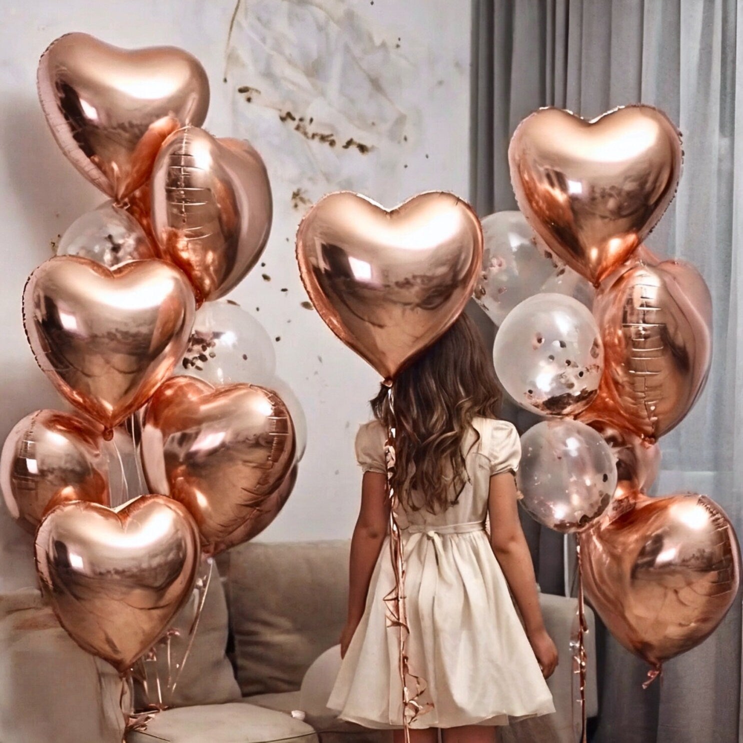 Sweet 16 Balloons | Silver Balloons | Bachelorette Balloon Decor | Foil Heart Balloons | Valentine's Day Decor | Anniversary Balloons