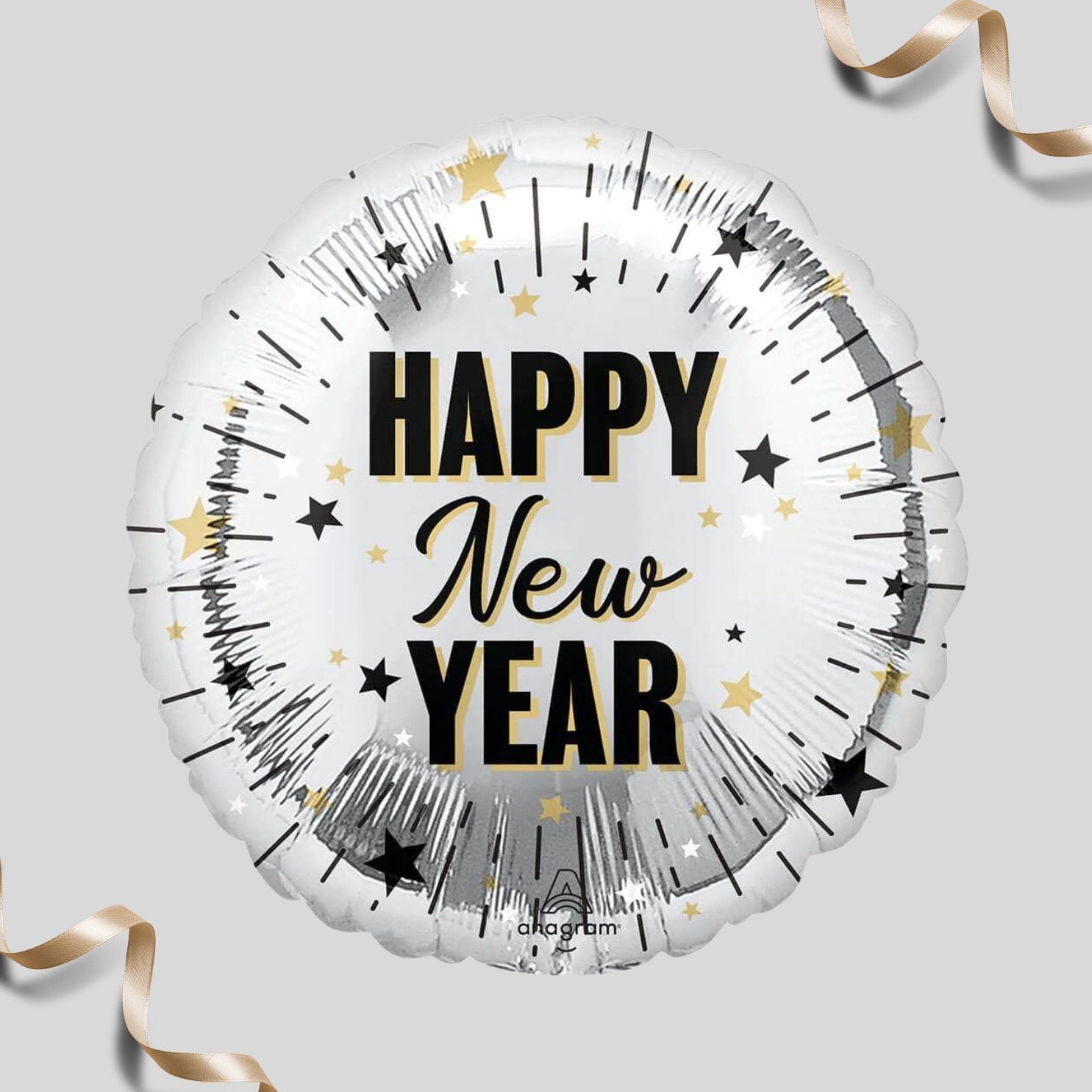 Happy New Year Banner - 16in height letters | New Years Foil Balloons | New Year Balloons | Let's Party 2024