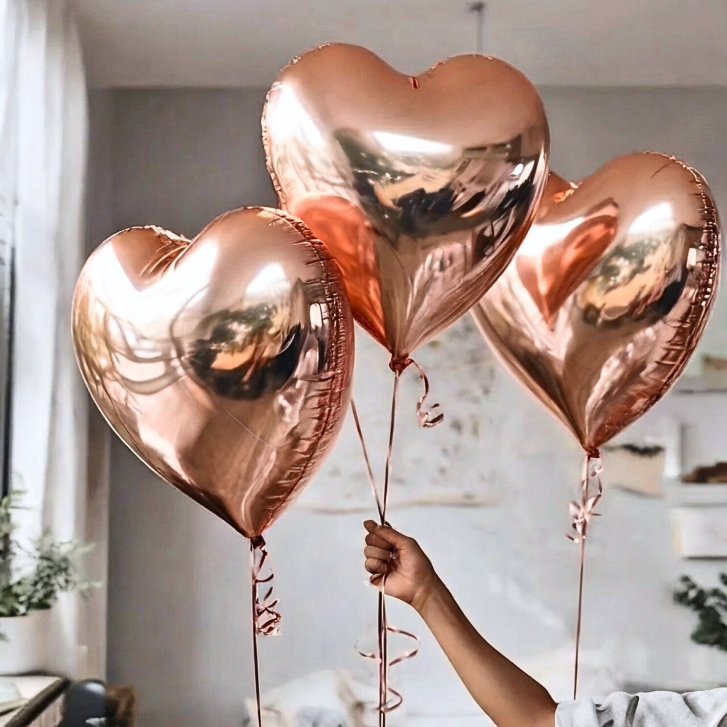 Sweet 16 Balloons | Silver Balloons | Bachelorette Balloon Decor | Foil Heart Balloons | Valentine's Day Decor | Anniversary Balloons