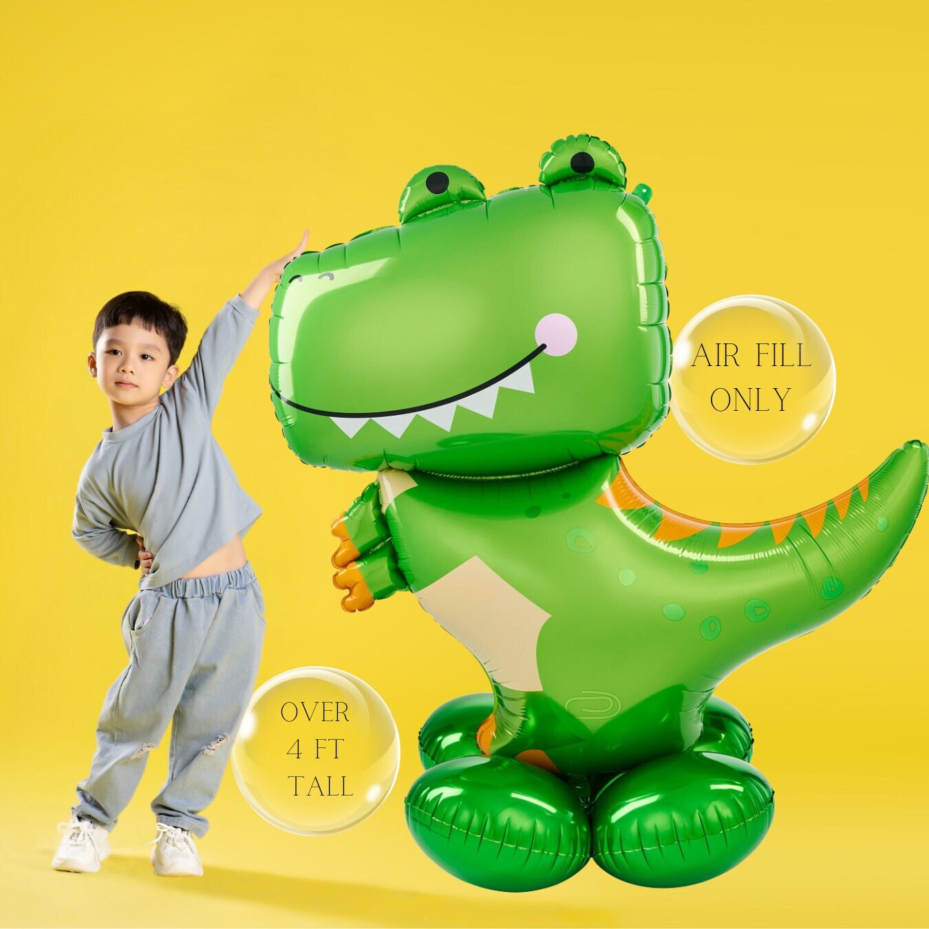 57" T-rex Airloonz Balloon | Three Rex | One-o-saurus | Triceratops | Dinosaur Birthday | Dino birthday | Baby Dinosaur | Roar | Dino Ranch