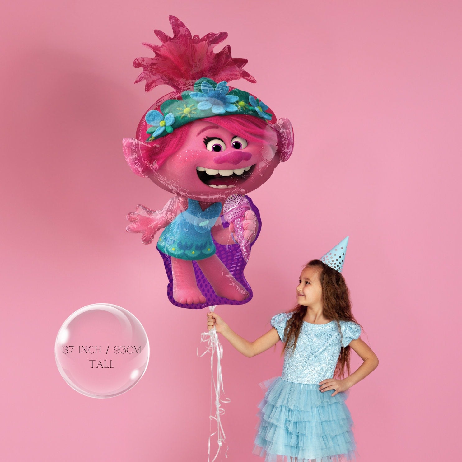 Trolls World Tour Poppy Balloons - Anagram Licensed | Poppy Airwalker | Trolls World Tour Balloon Bouquet | Trolls Birthday Decorations