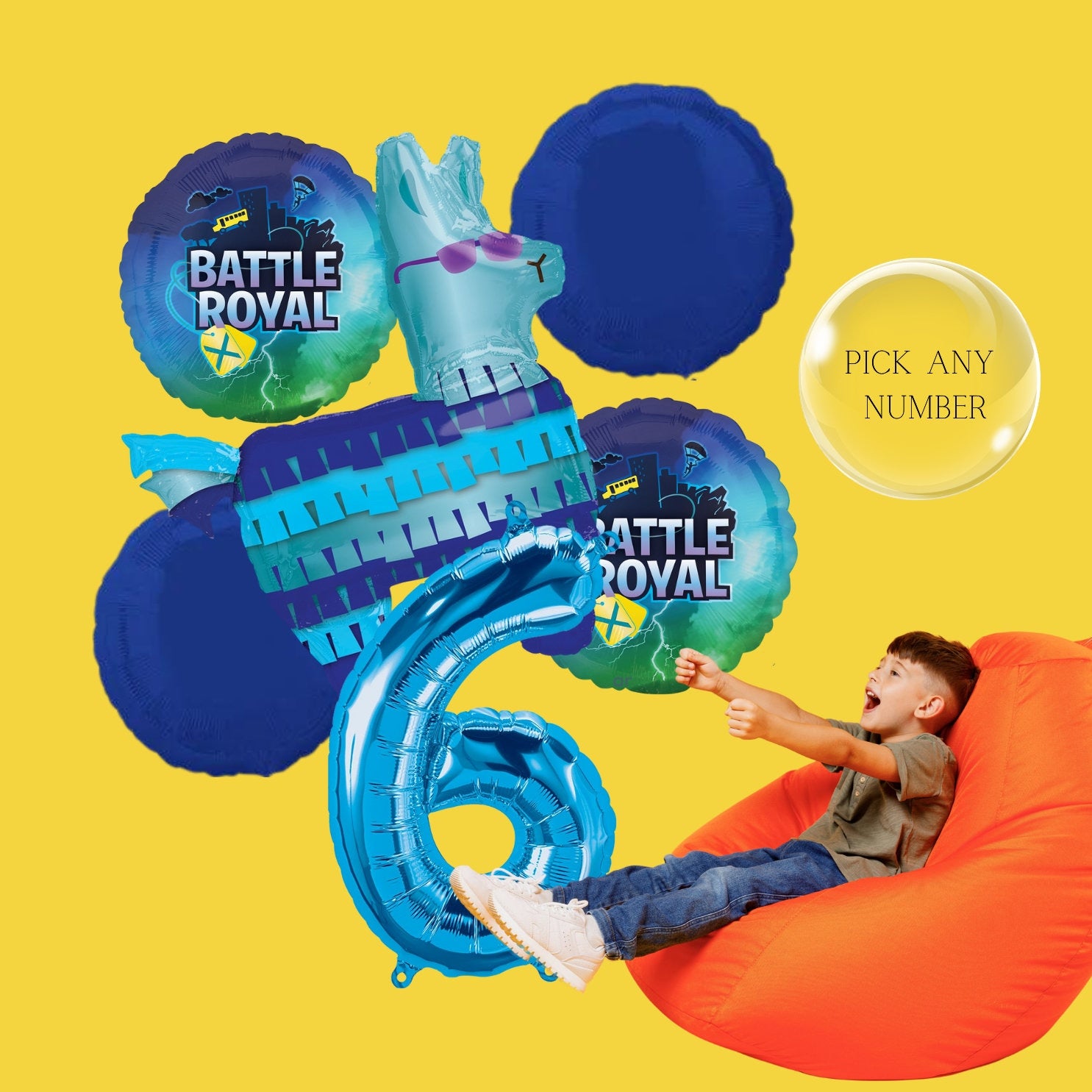 Battle Royal Balloons - Officially Licensed by Anagram | Video Game birthday | Video Games Party | Llama | Boys birthday | Battle decoration