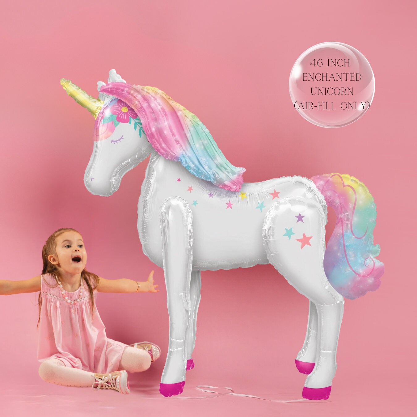 Life Size Unicorn Balloon | Unicorn Birthday | Rainbow Party Decorations | 1st birthday | 2nd birthday | 3rd bday |Pastel Rainbow |Lucky One