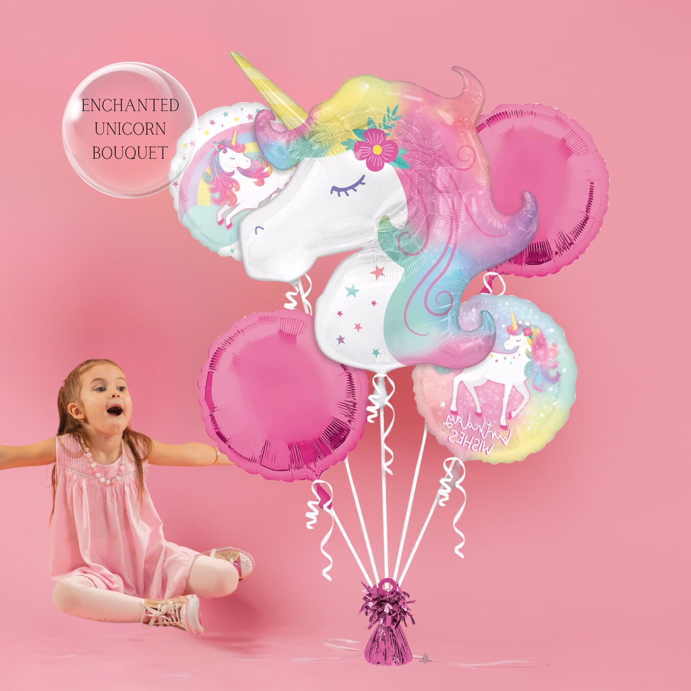 Unicorn Balloon Bouquet | Unicorn Birthday | Rainbow Party Decorations | Unicorn 1st bday | Colorful Rainbow | Pastel Rainbow | Lucky One