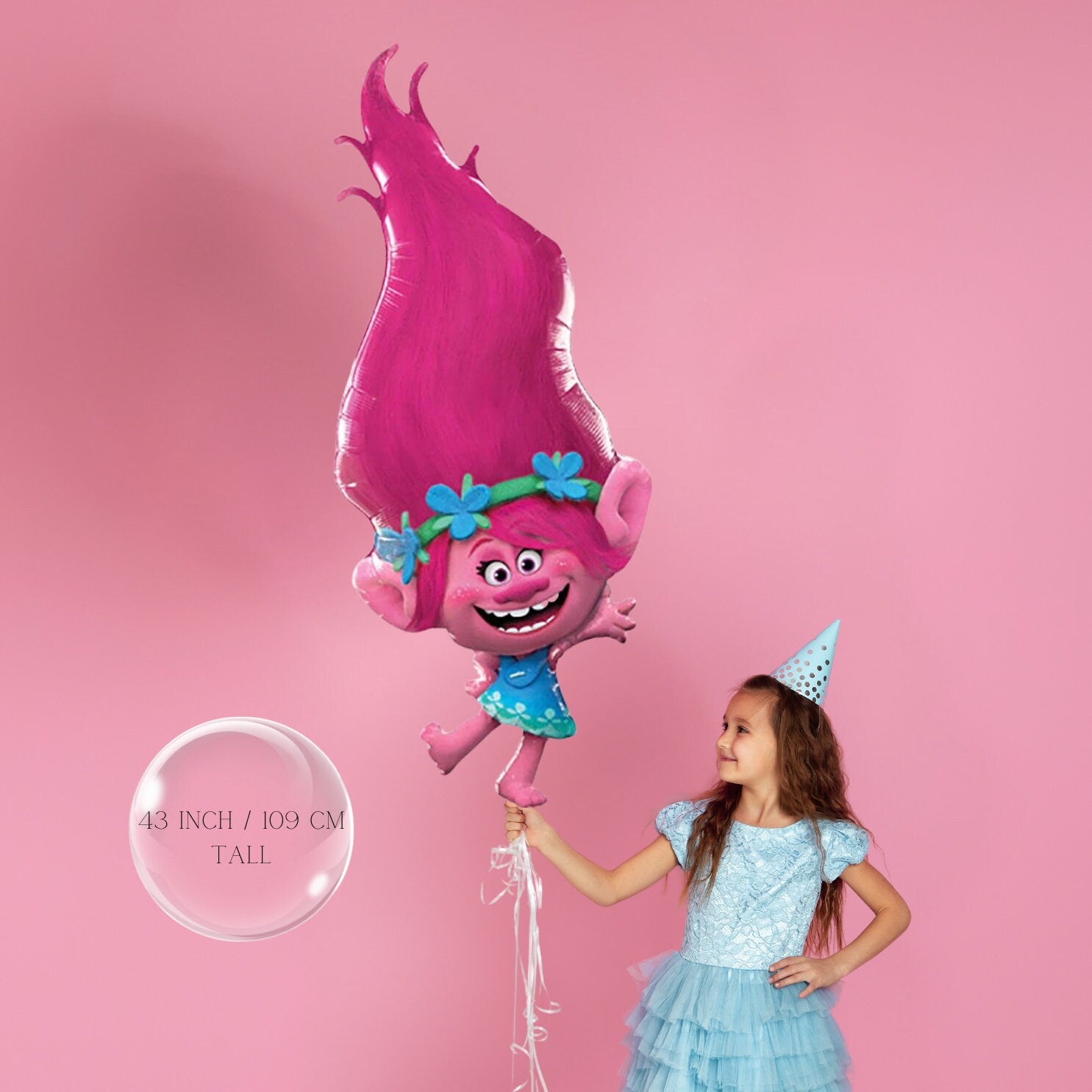 Trolls World Tour Poppy Balloons - Anagram Licensed | Poppy Airwalker | Trolls World Tour Balloon Bouquet | Trolls Birthday Decorations