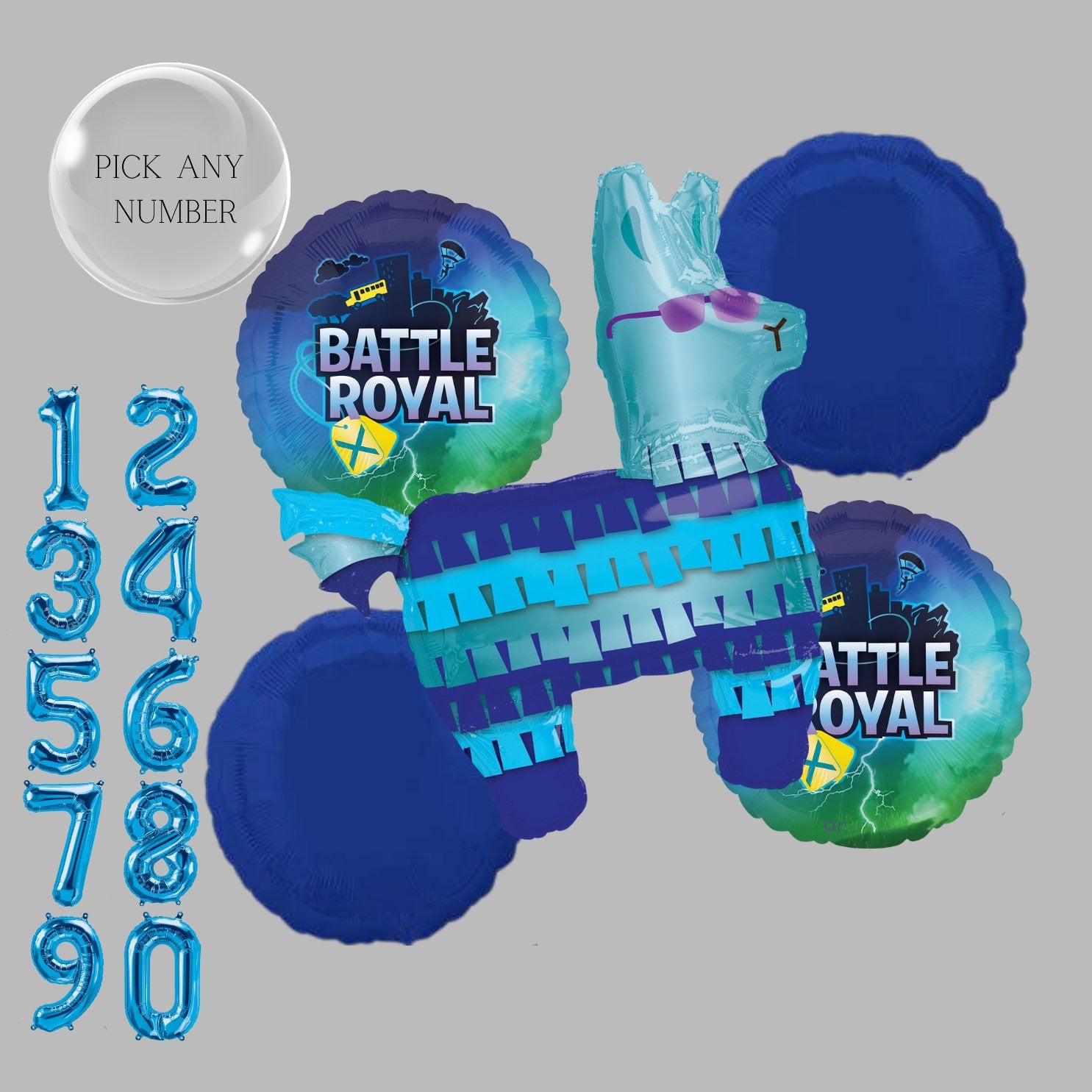 Battle Royal Balloons - Officially Licensed by Anagram | Video Game birthday | Video Games Party | Llama | Boys birthday | Battle decoration