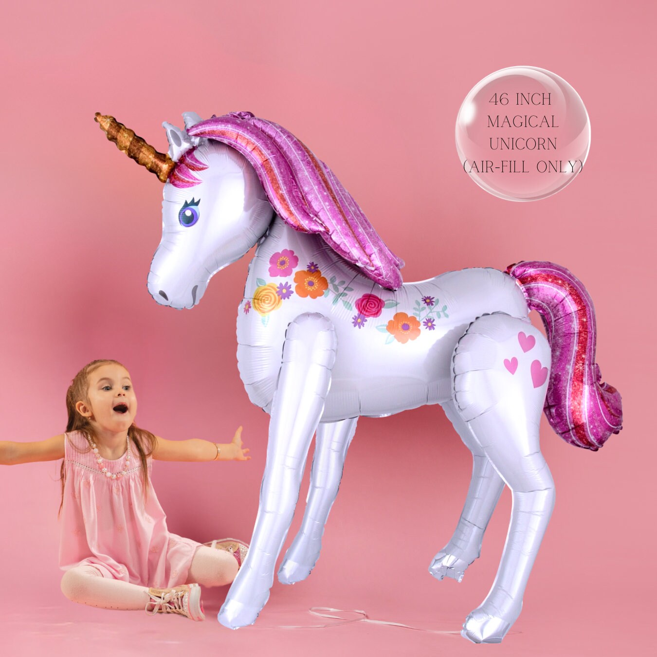 Life Size Unicorn Balloon | Unicorn Birthday | Rainbow Party Decorations | 1st birthday | 2nd birthday | 3rd bday |Pastel Rainbow |Lucky One