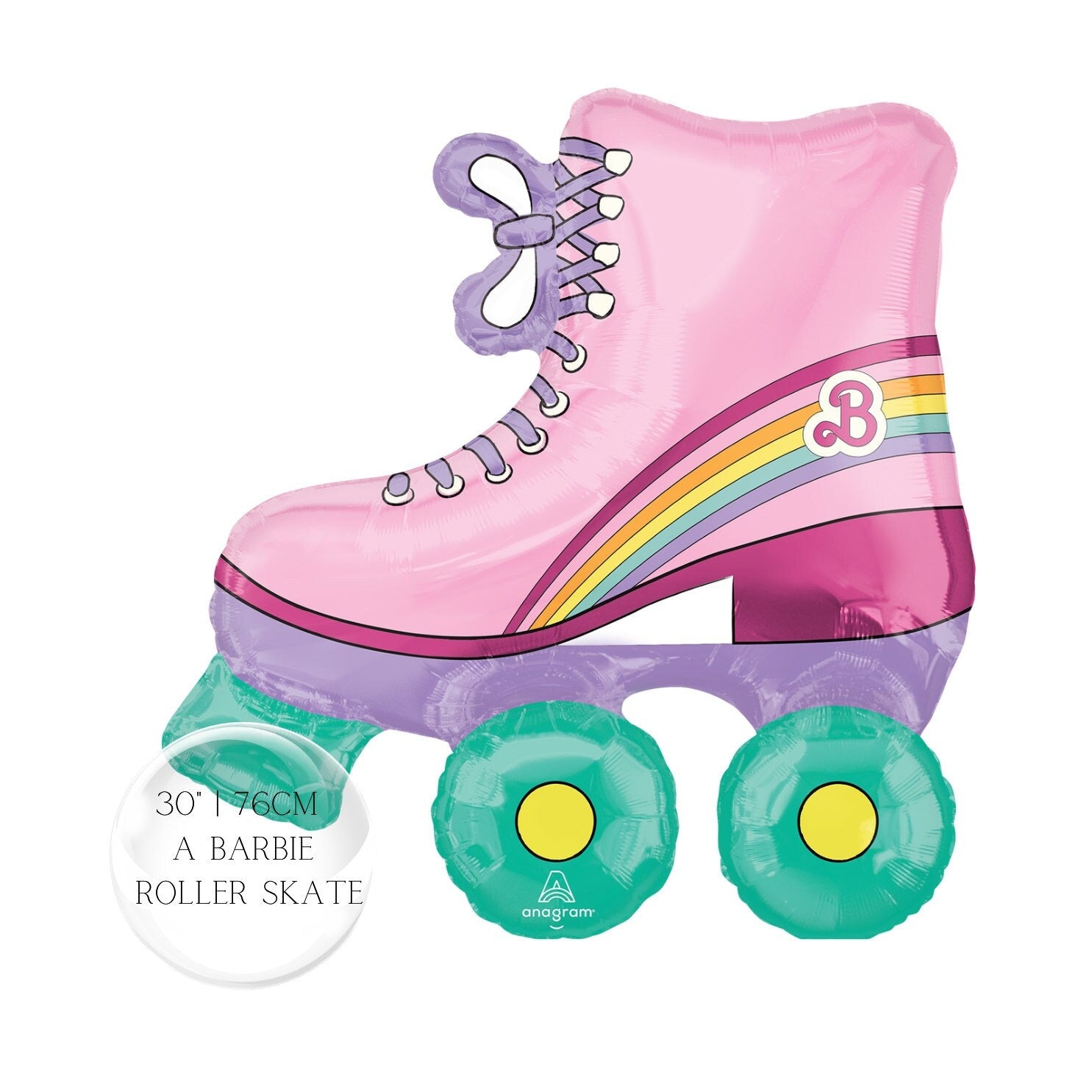 30" A Barbie Roller Skate - Licensed by Anagram | Roller Skates | Barbie Birthday | Pink Party | 80's Party | Pink Bachelorette | 30th