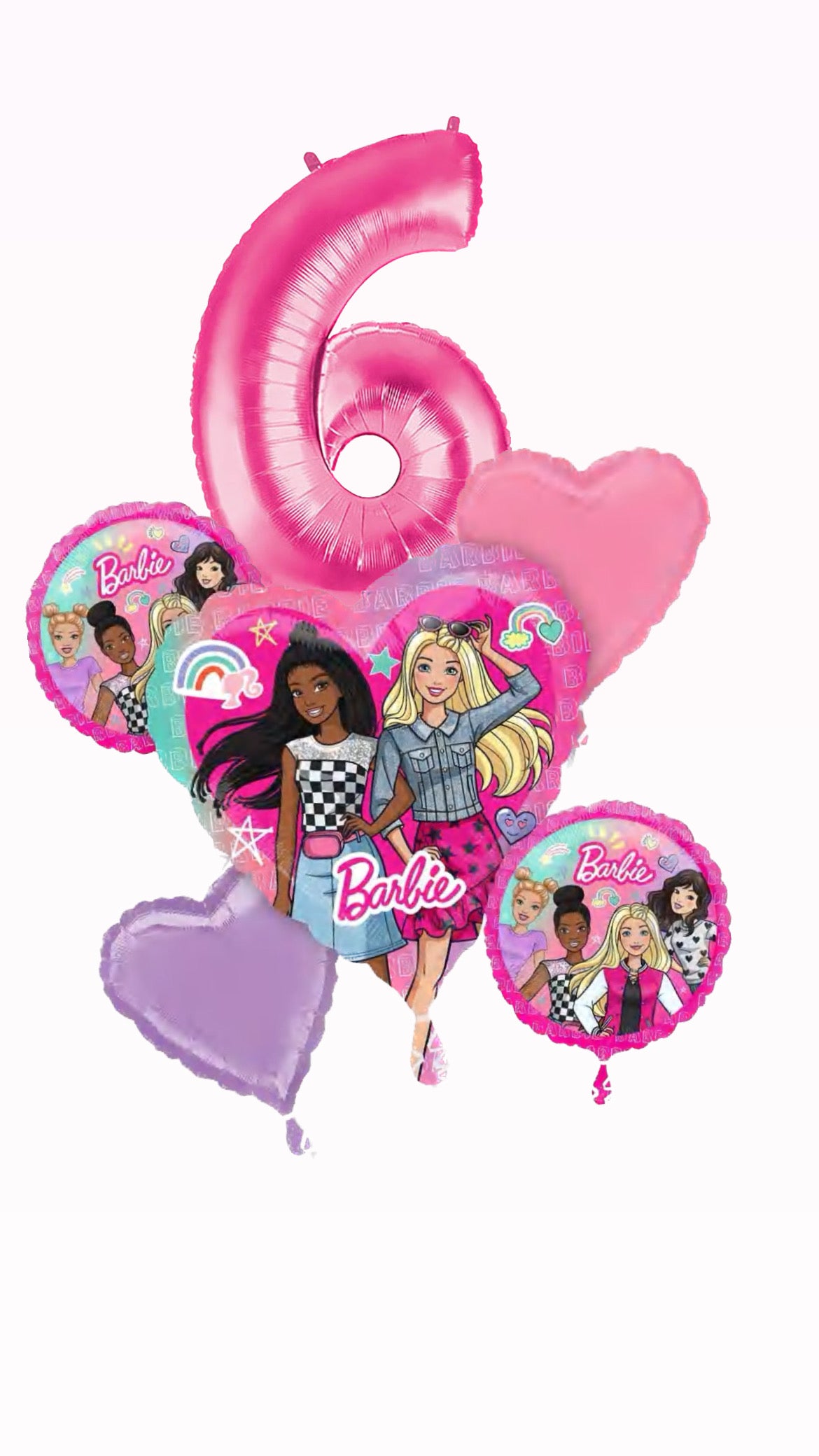 Barbie Balloons | Barbie Balloon Bouquet | Malibu Barbie Helium Balloons | Malibu Beach Barbie Balloons | Barbie Party Decorations | Pink