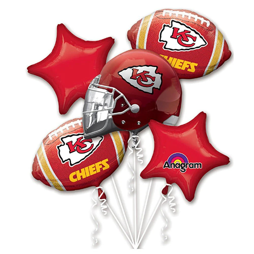 Kansas City Chiefs balloon bouquet, Chiefs football balloons, Kansas City football helmet balloon, red Chiefs helmet balloon, Chiefs football-shaped balloon, red football star balloons, Kansas City Chiefs party balloons, Chiefs game-day decorations, football birthday balloon bouquet, NFL football party balloons, Chiefs helmet foil balloon, Kansas City football party centerpiece, football tailgate balloons, Chiefs birthday decorations, sports party balloon bouquet, football watch-party decor