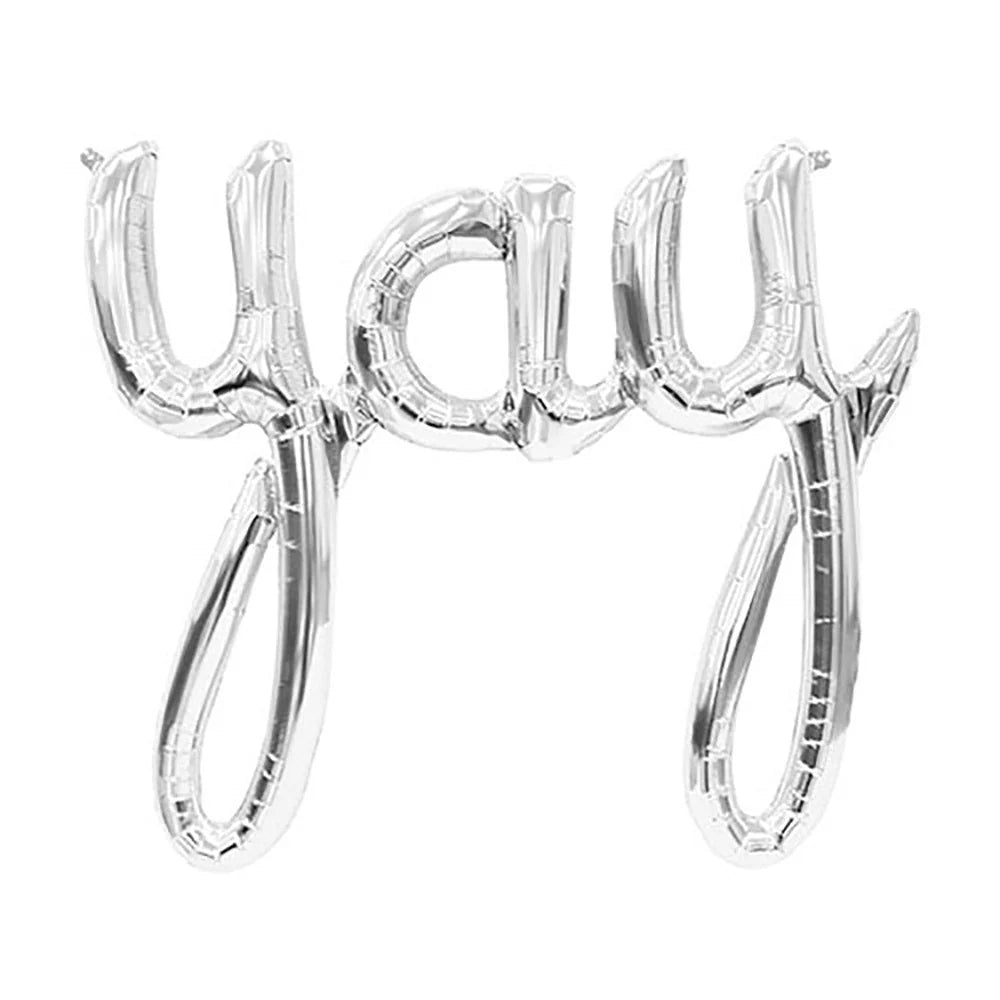 45 inch YAY SCRIPT - SILVER (AIR-FILL ONLY)