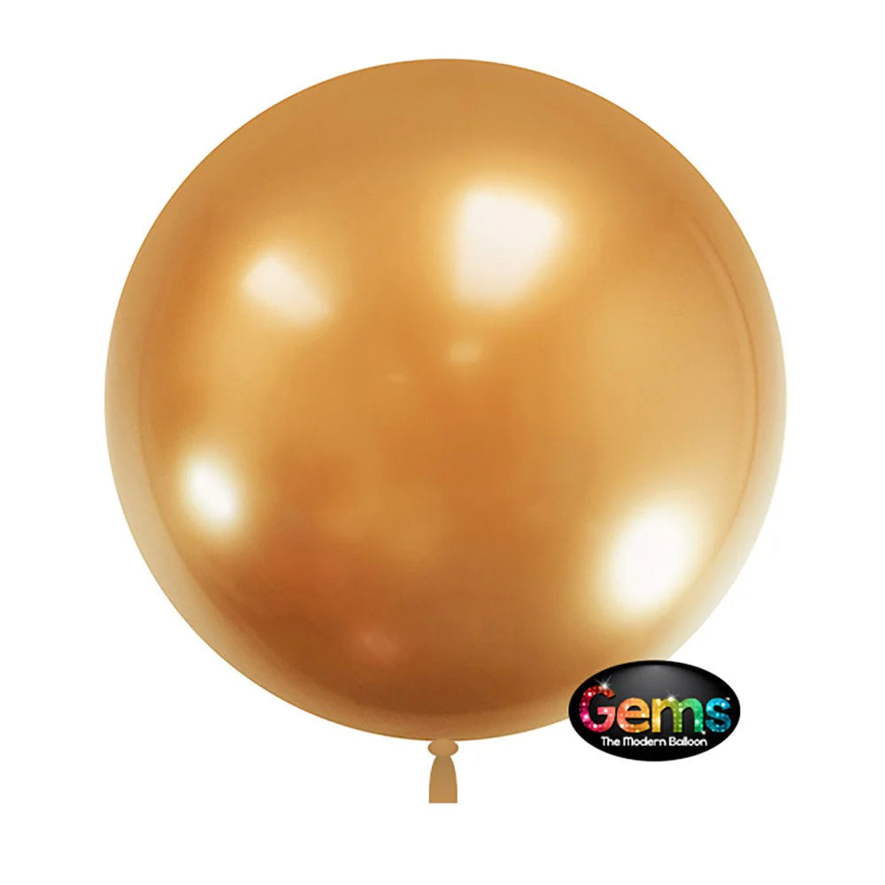 18 inch GEMS BALLOON - GLITZY GOLD (5 PK)