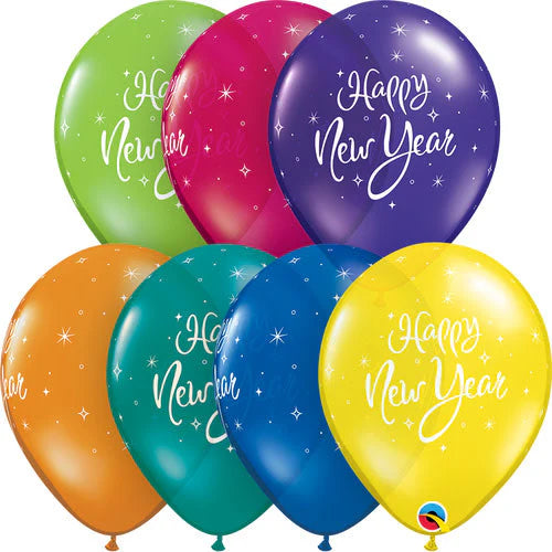 11 inch NEW YEAR SPARKLE - ASSORTED COLORS - 6 Pack