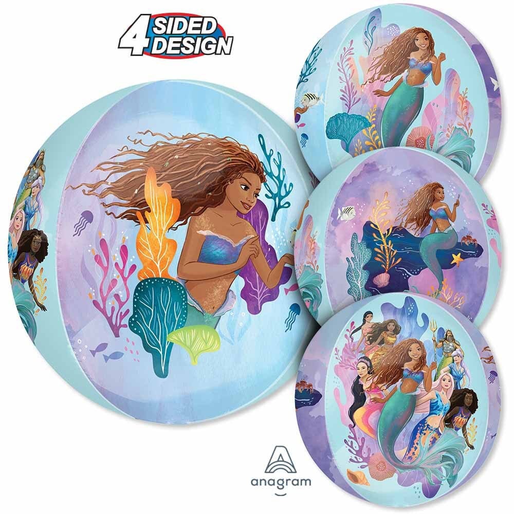 Little Mermaid 2023  Live Action Orbz | Balloon Ariel for girls bday | Little Mermaid Birthday Foil Balloons | Under the Sea Party Orbz