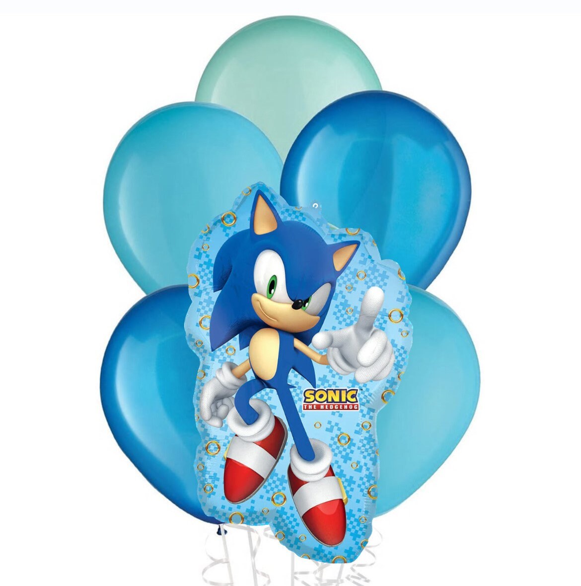 Sonic Balloon | Sonic Mylar Balloon Bouquet | Sonic the Hedgehog 2 Birthday Balloons | Sonic party decorations and supplies | Sonic Backdrop