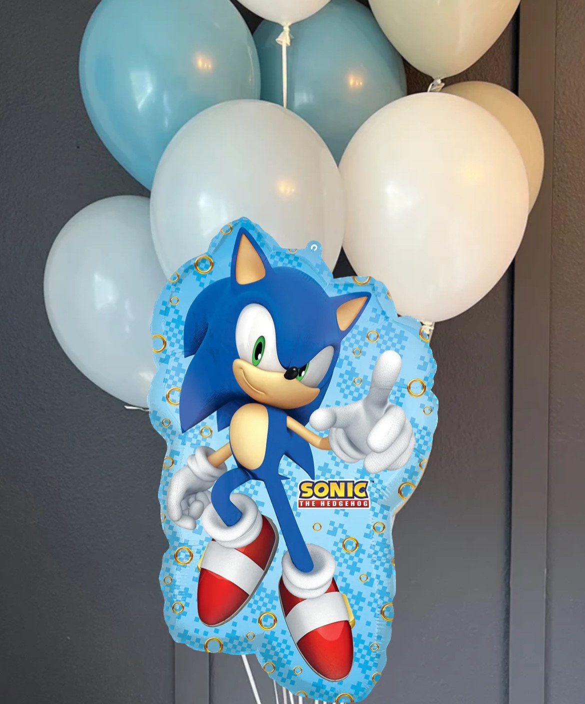 Sonic Balloon | Sonic Mylar Balloon Bouquet | Sonic the Hedgehog 2 Birthday Balloons | Sonic party decorations and supplies | Sonic Backdrop