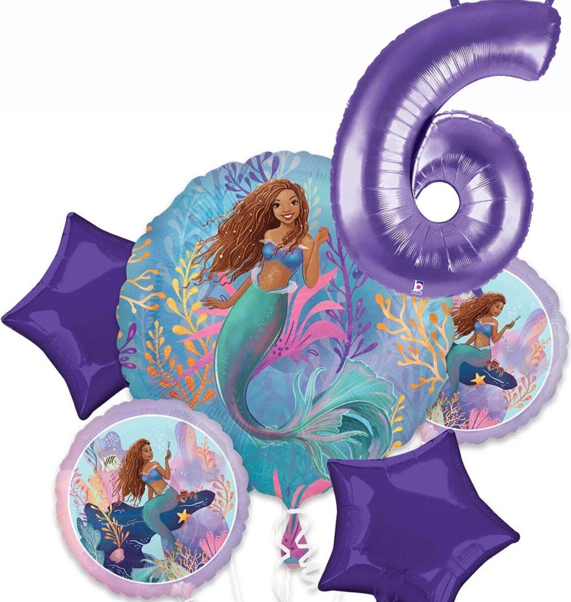 The Little Mermaid Balloon Bouquet | Little Mermaid Helium Balloon | Little Mermaid Live action | Disney Movie Little Mermaid Party Decor