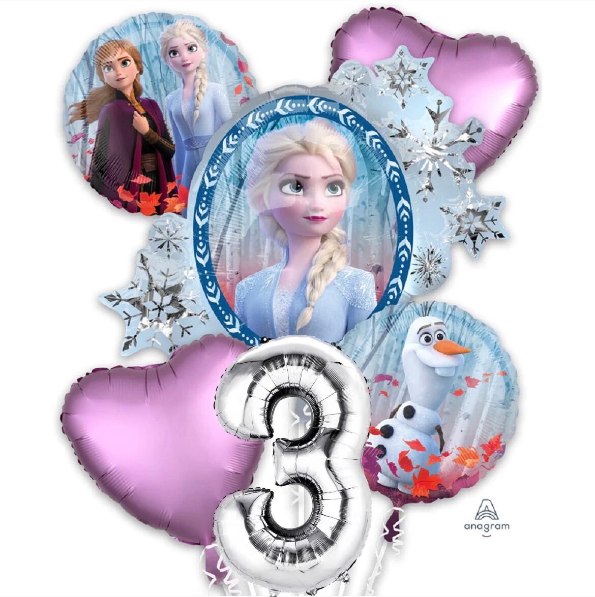 Frozen 2 Balloon Bouquet | Elsa, Anna and Olaf 5piece Balloon Bouquet | Disney Frozen Themed Birthday | Frozen 2 Balloon Bouquet | Frozen 2