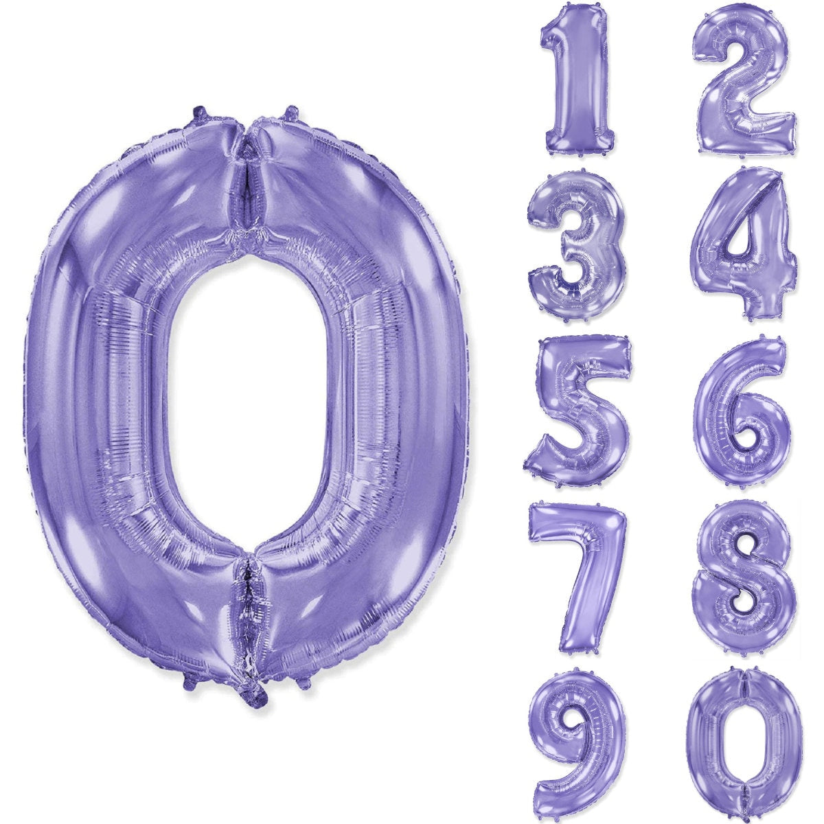 Giant 42" Pastel Lilac Purple Number Balloon | Frozen Birthday Lavender Mylar Number Balloons | Light Purple Number One Foil Balloon