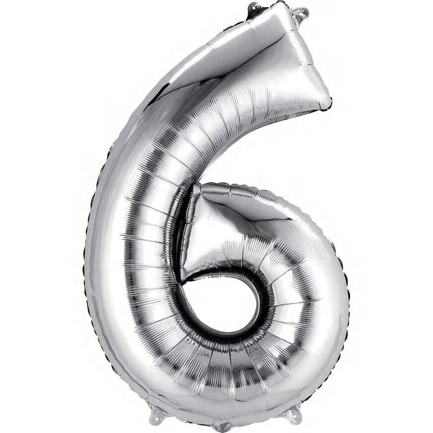 Number Balloons | Foil Mylar Number Balloons | Silver Number Balloons 34in | Metallic Number Balloons | Silver Balloon Numbers