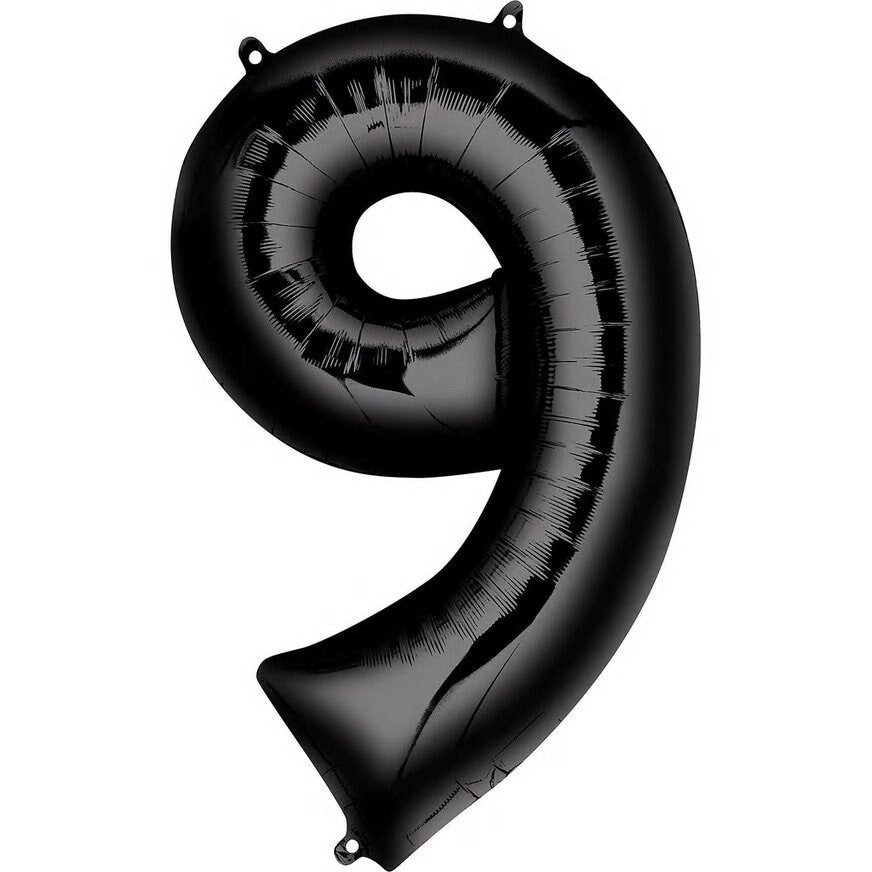 Giant Number Foil Balloons | Number Balloons | Large Number Balloons | Number Helium Balloons | Black Number Balloons | Black Numbers 34in