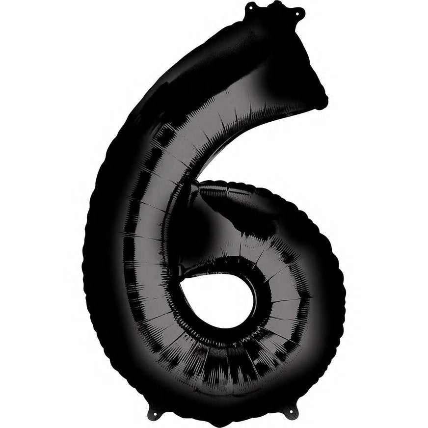 Giant Number Foil Balloons | Number Balloons | Large Number Balloons | Number Helium Balloons | Black Number Balloons | Black Numbers 34in