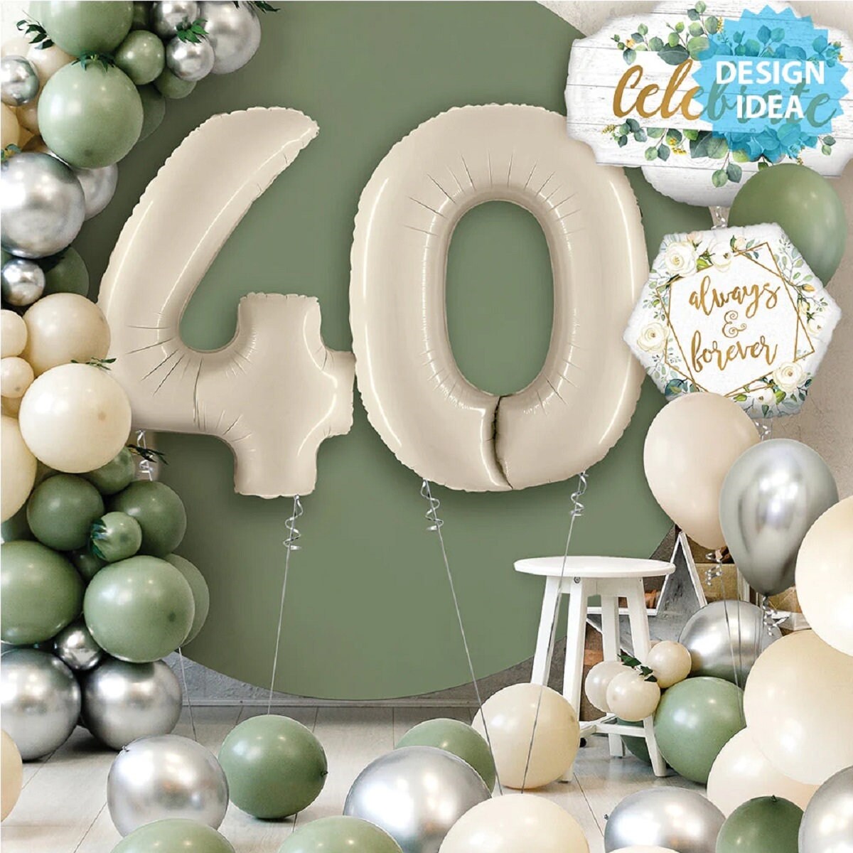 Nude Number Balloon | Cream Mylar Balloons 34" | White Sand Number Balloons | Light Beige Giant Balloons | Boho Birthday Balloons | Neutral