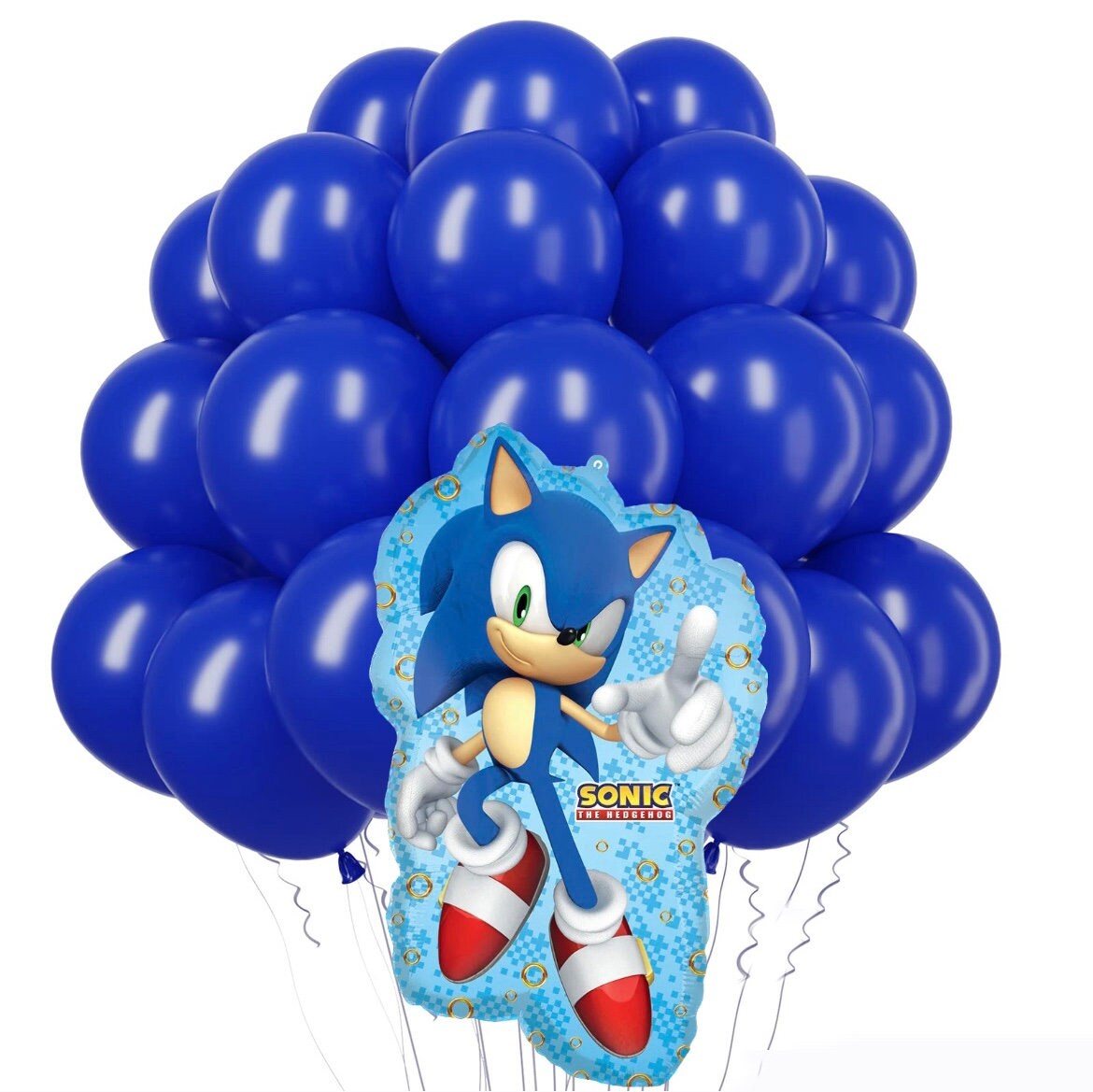 Sonic Balloon | Sonic Mylar Balloon Bouquet | Sonic the Hedgehog 2 Birthday Balloons | Sonic party decorations and supplies | Sonic Backdrop