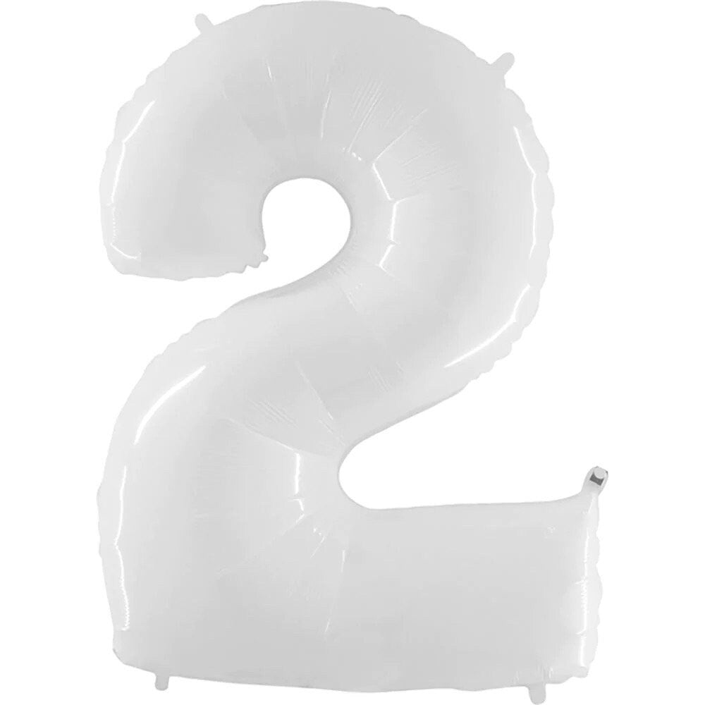 Giant White Number Balloons | Number Foil Balloons | White Number Helium Balloons | White Number Balloons | White Foil Mylar Numbers 34in