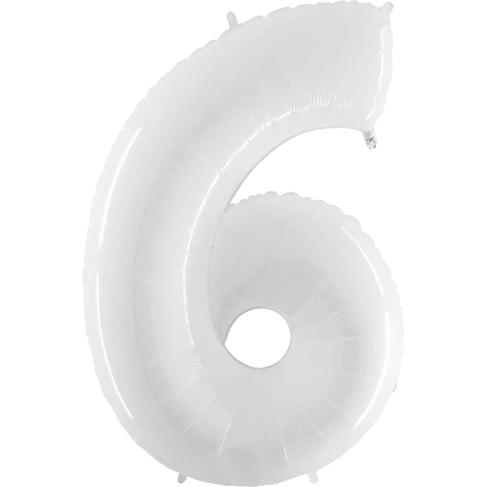 Giant White Number Balloons | Number Foil Balloons | White Number Helium Balloons | White Number Balloons | White Foil Mylar Numbers 34in