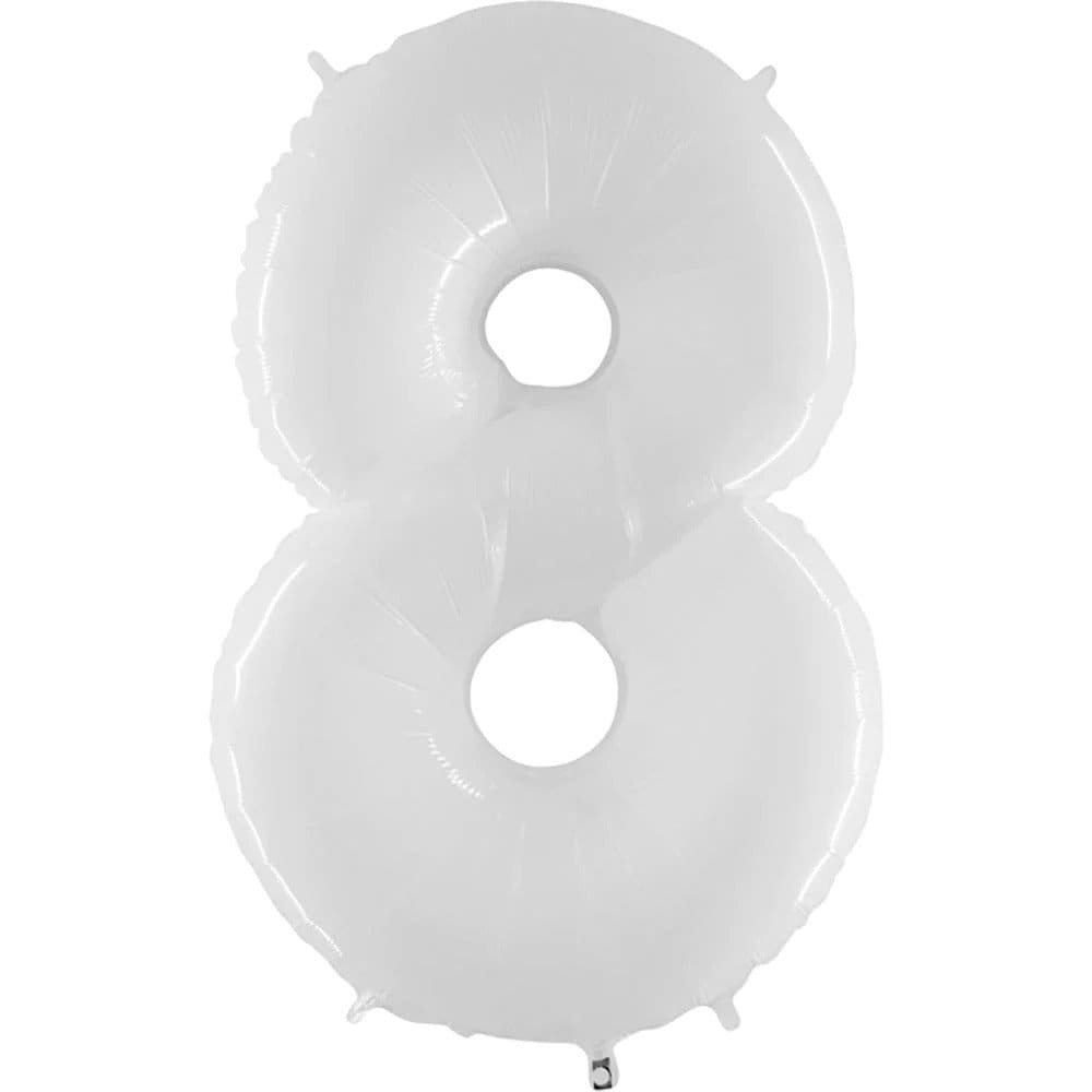 Giant White Number Balloons | Number Foil Balloons | White Number Helium Balloons | White Number Balloons | White Foil Mylar Numbers 34in