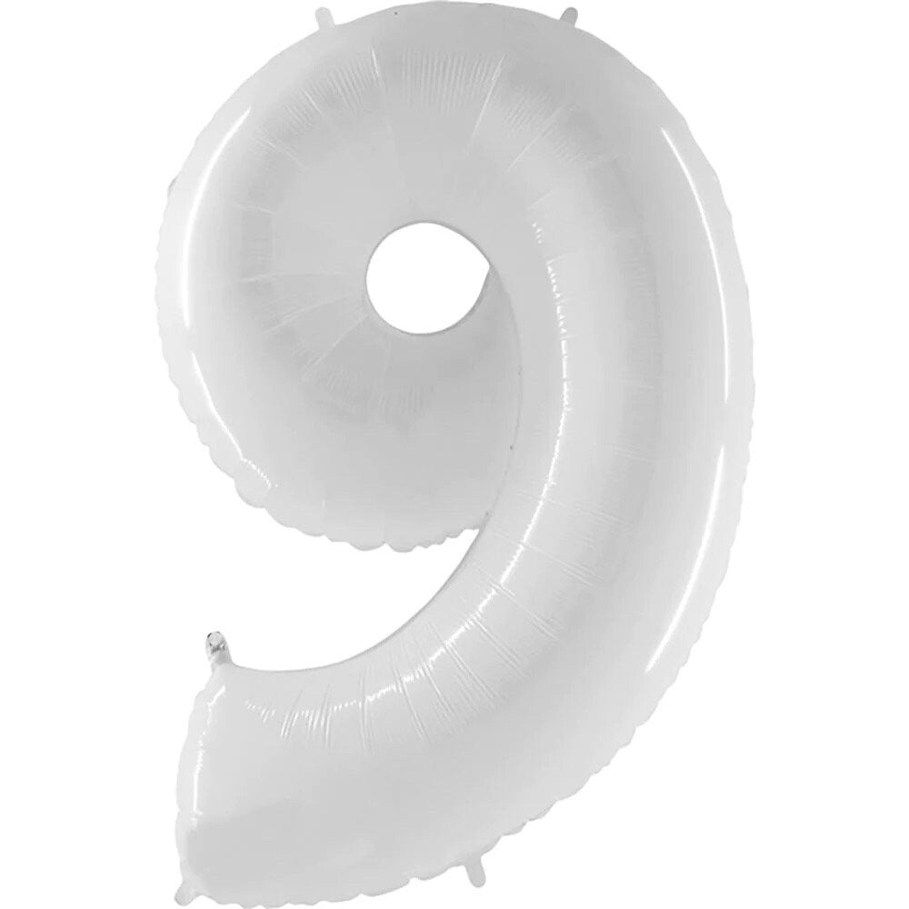 Giant White Number Balloons | Number Foil Balloons | White Number Helium Balloons | White Number Balloons | White Foil Mylar Numbers 34in