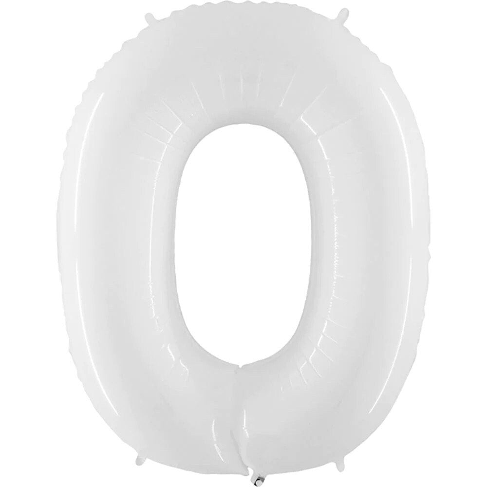 Giant White Number Balloons | Number Foil Balloons | White Number Helium Balloons | White Number Balloons | White Foil Mylar Numbers 34in