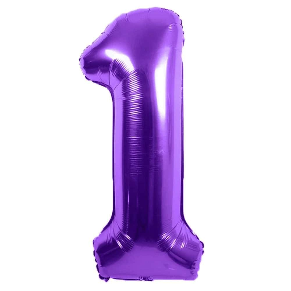 Number Balloons | Foil Mylar Number Balloons | Purple Number Balloons 34in | Metallic Purple Number Balloons | Purple Balloon Numbers