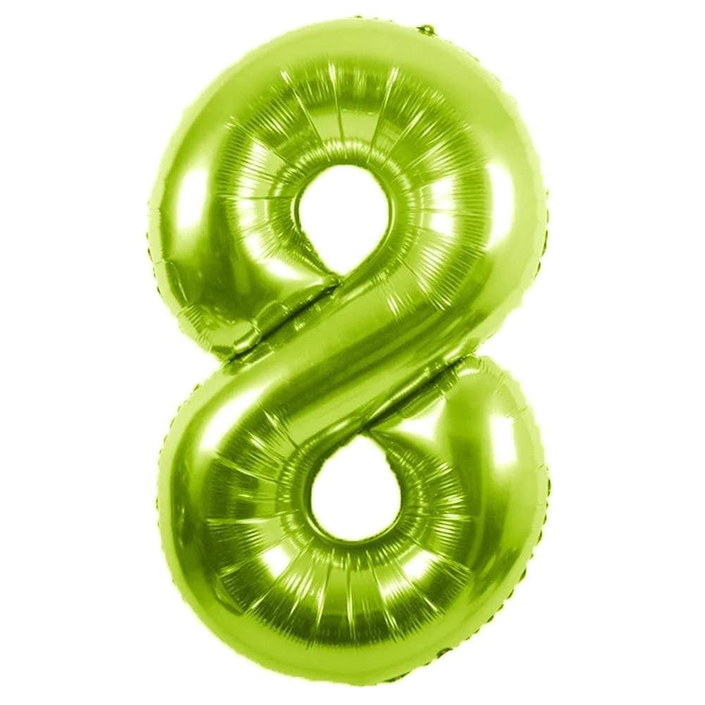 Number Balloons | Foil Mylar Number Balloons | Green Number Balloons 34in | Metallic Green Number Balloons | Green Balloon Numbers