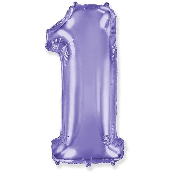 Giant 42" Pastel Lilac Purple Number Balloon | Frozen Birthday Lavender Mylar Number Balloons | Light Purple Number One Foil Balloon