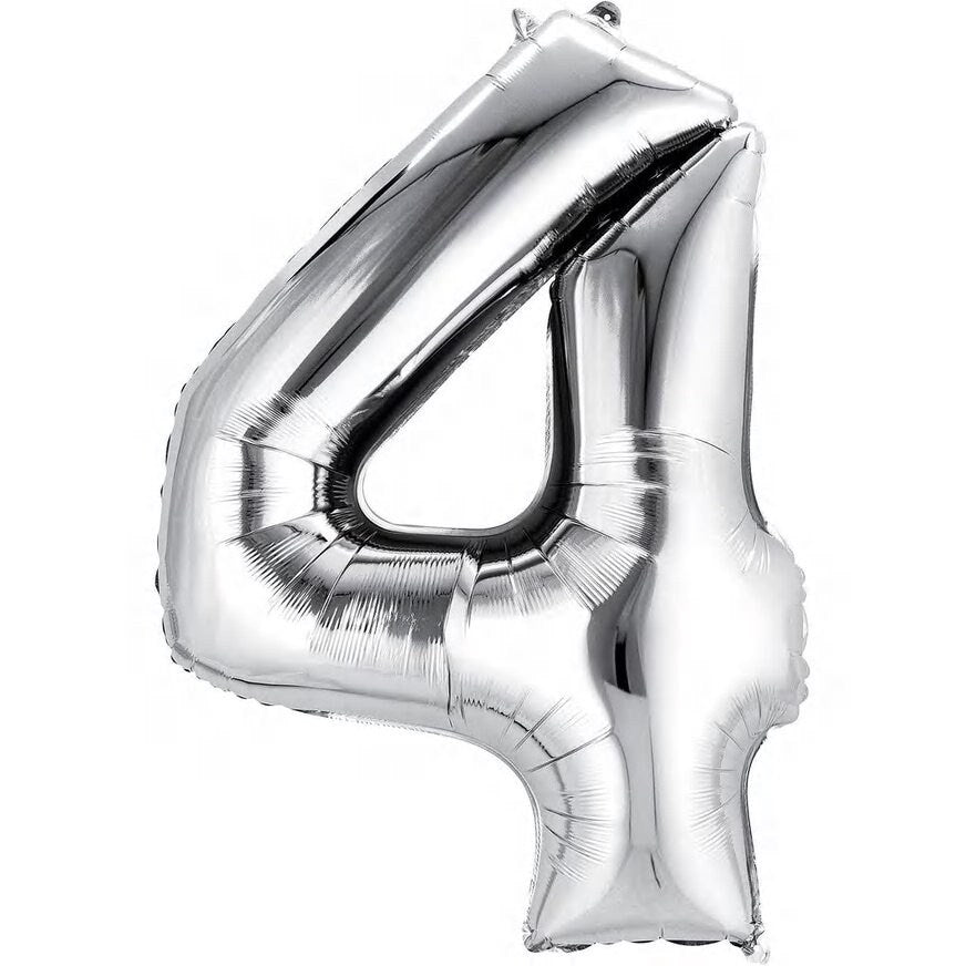 Number Balloons | Foil Mylar Number Balloons | Silver Number Balloons 34in | Metallic Number Balloons | Silver Balloon Numbers