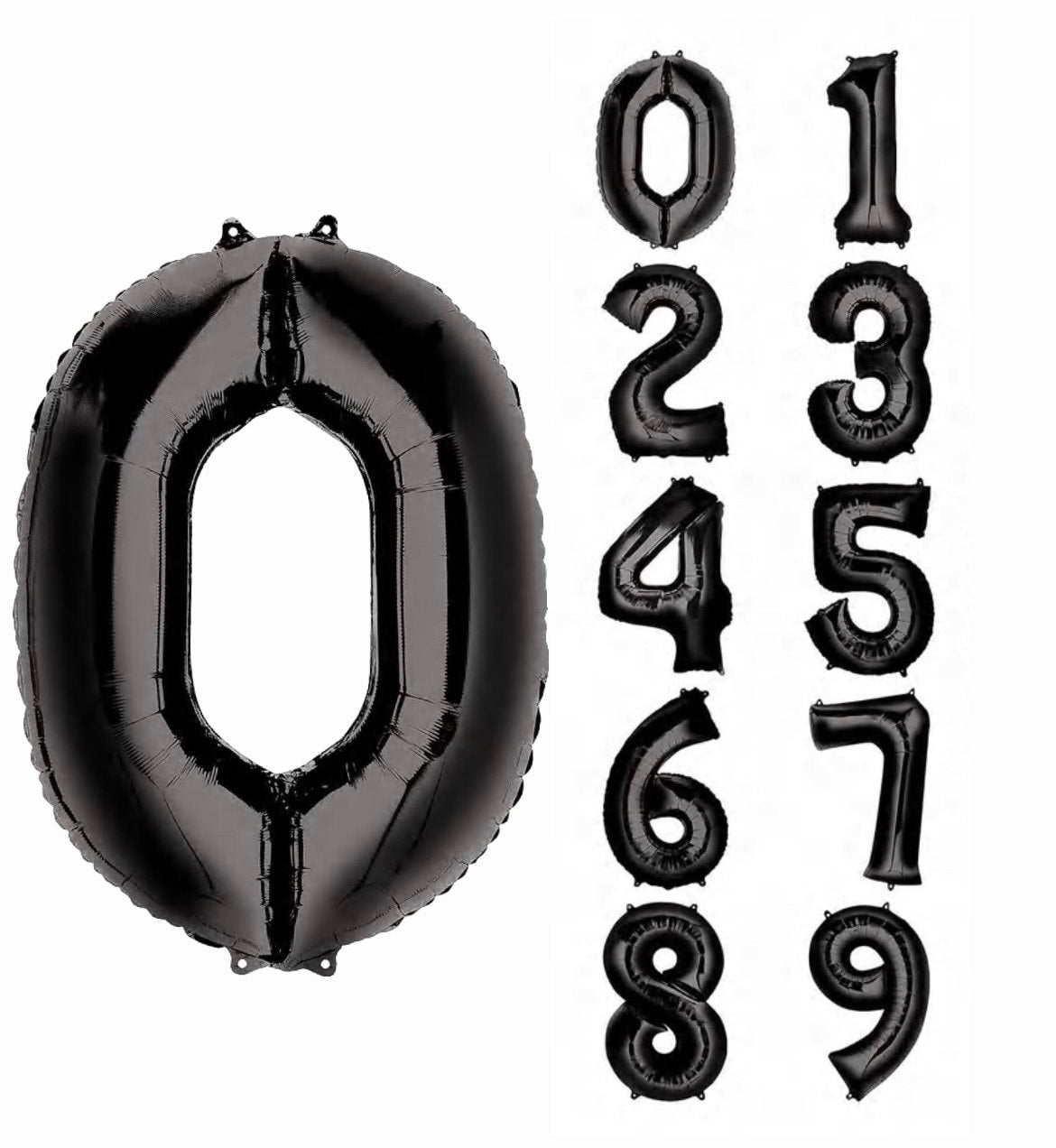 Giant Number Foil Balloons | Number Balloons | Large Number Balloons | Number Helium Balloons | Black Number Balloons | Black Numbers 34in