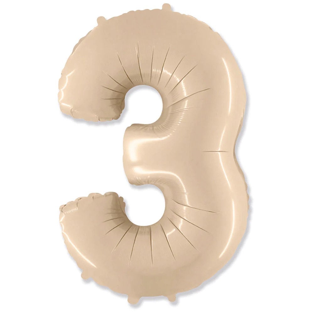 Jumbo Neutral Foil Balloons | Number Balloons | Large Number Balloons | Number Helium Balloons | Cream Number Balloons | Boho Nude Balloons